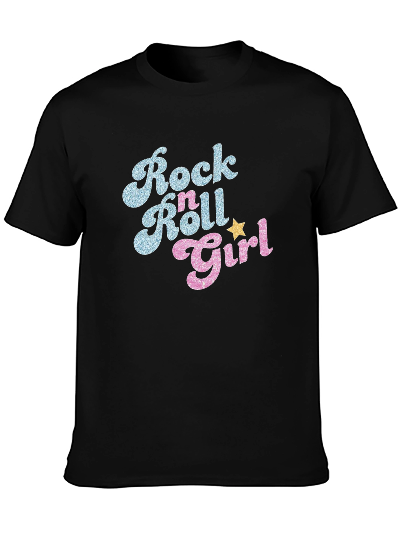 Rock n Roll Girl Black T-Shirt - Retro Style