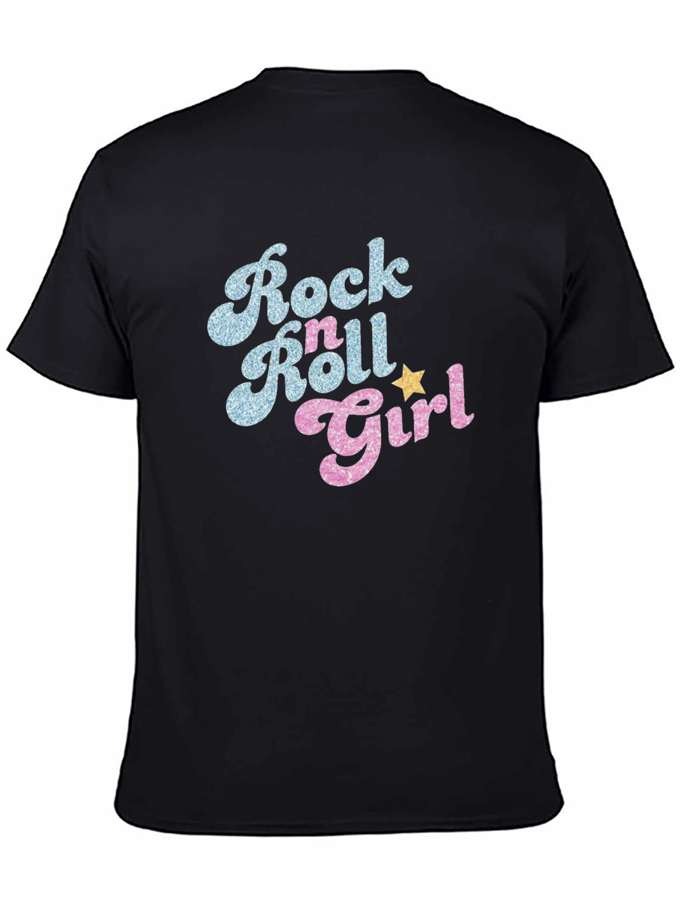 Rock n Roll Girl Black T-Shirt - Retro Style