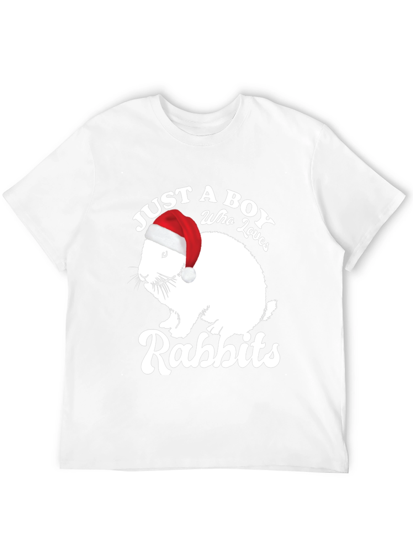 Just a Boy Who Loves Rabbits Christmas T-Shirt