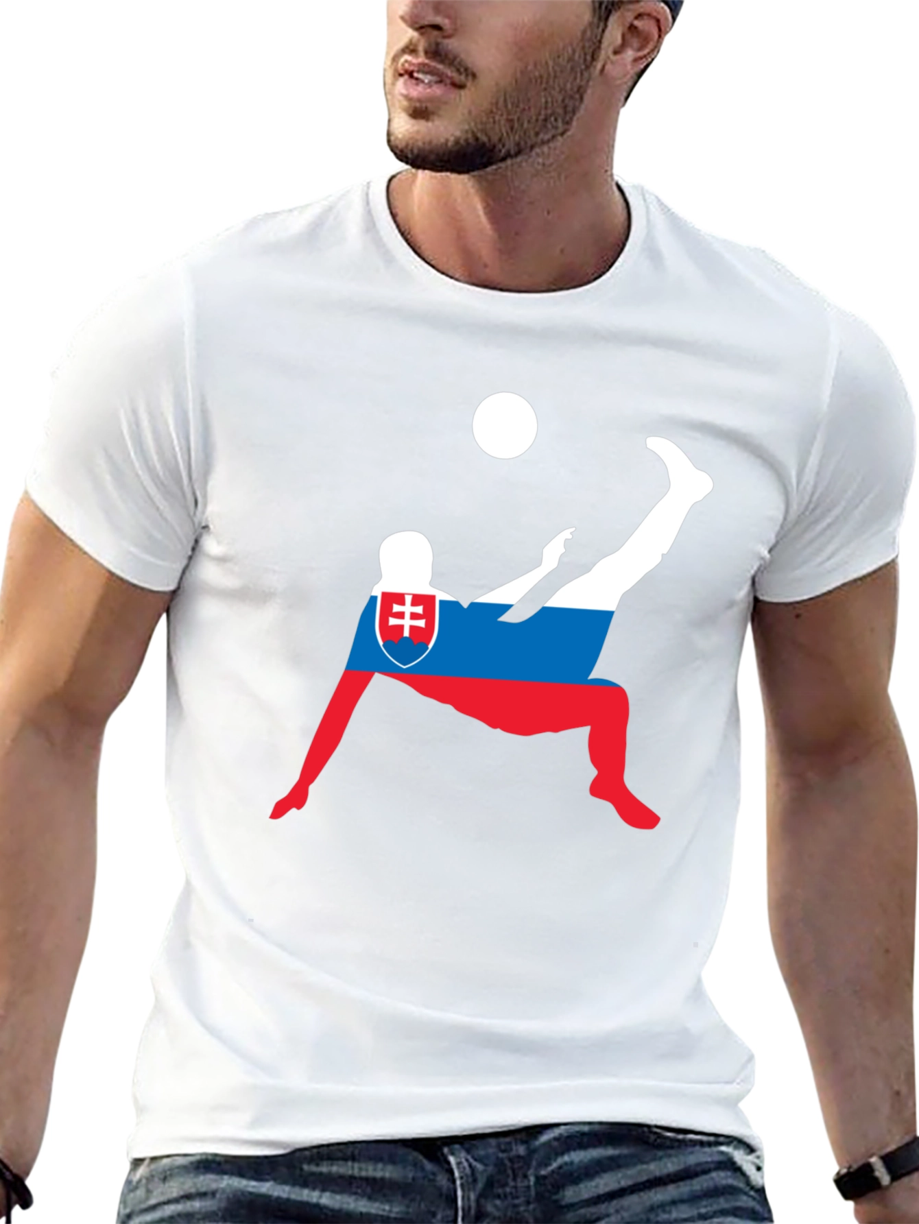 Slovakia Soccer T-Shirt: Flag Football Player
