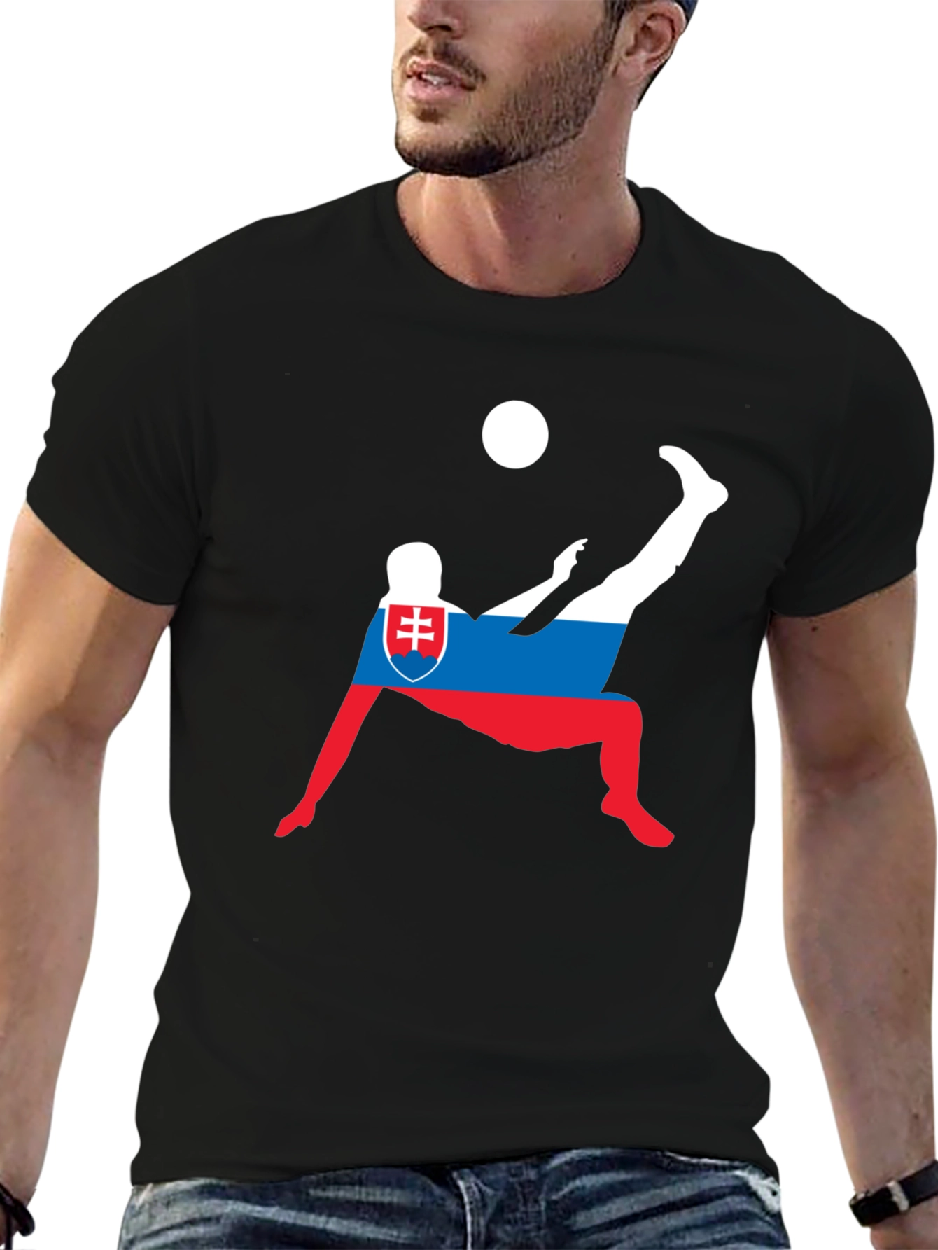 Slovakia Soccer T-Shirt: Flag Football Player