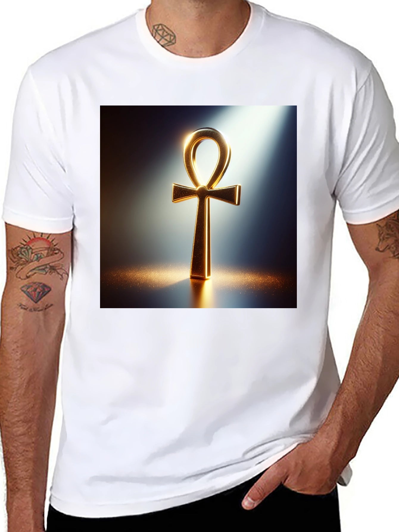 Ankh Graphic Tee - Stylish Egyptian Symbol
