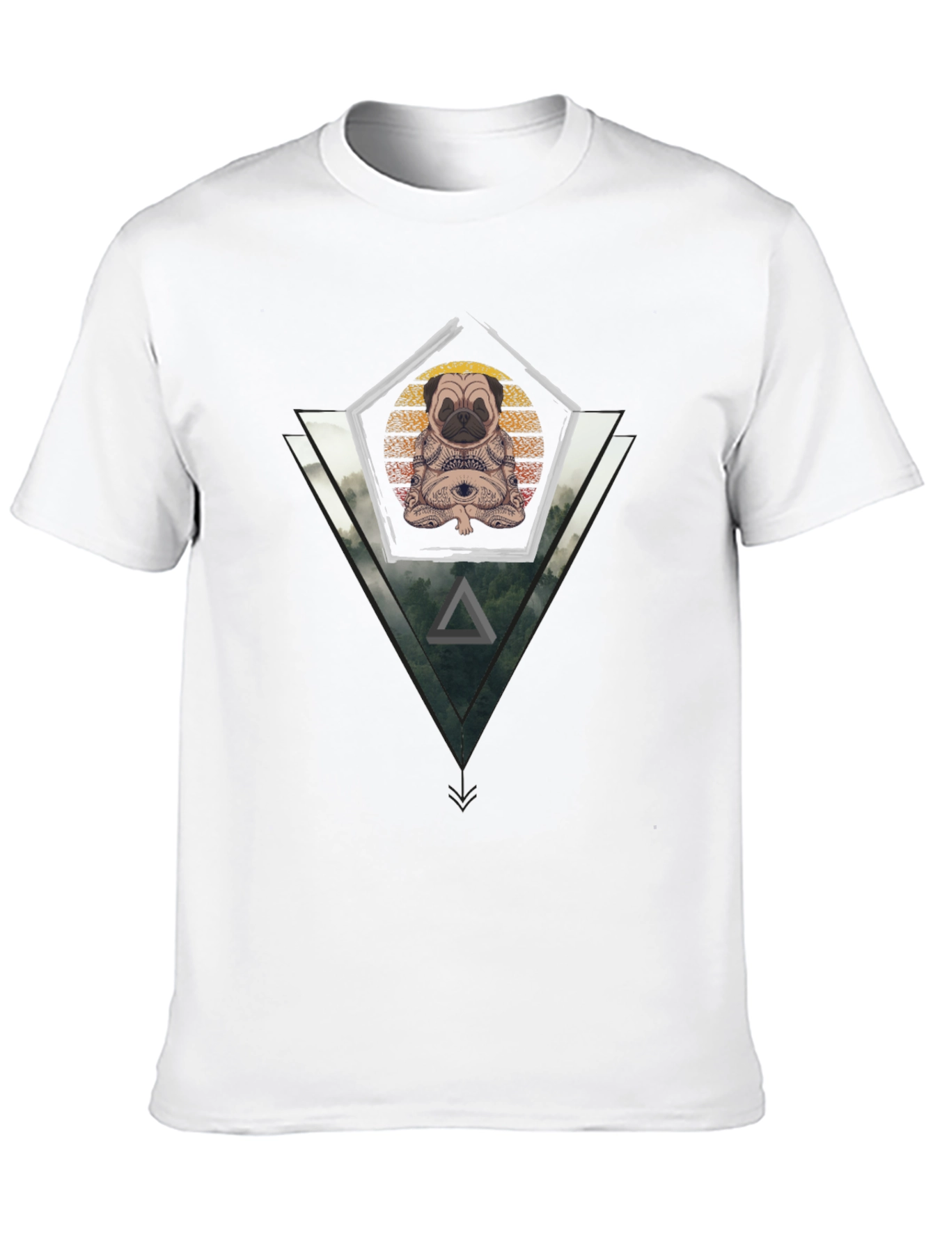 Zen Pug Graphic Tee - Meditating Dog T-Shirt