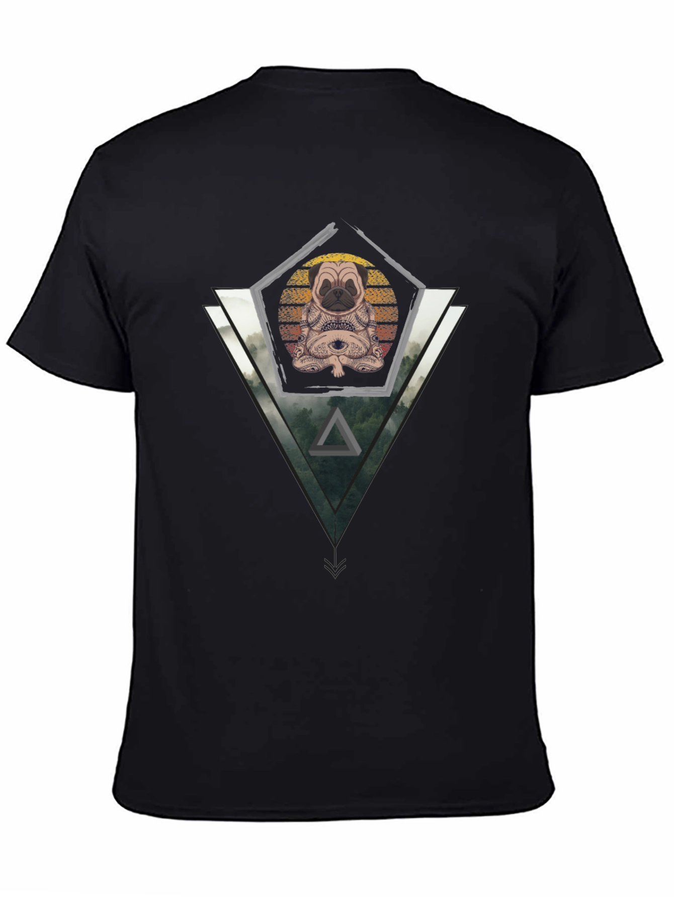 Zen Pug Graphic Tee - Meditating Dog T-Shirt