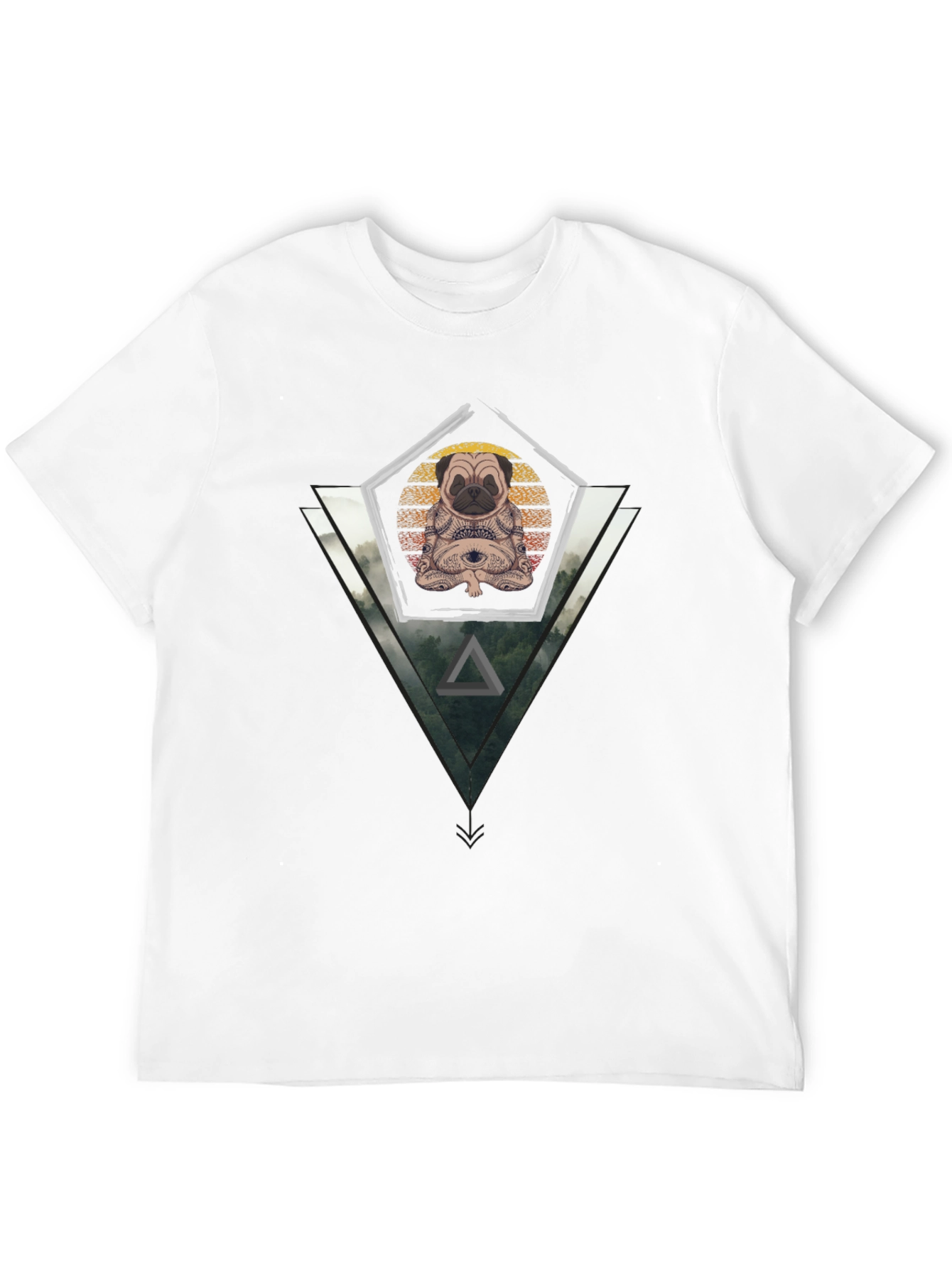 Zen Pug Graphic Tee - Meditating Dog T-Shirt