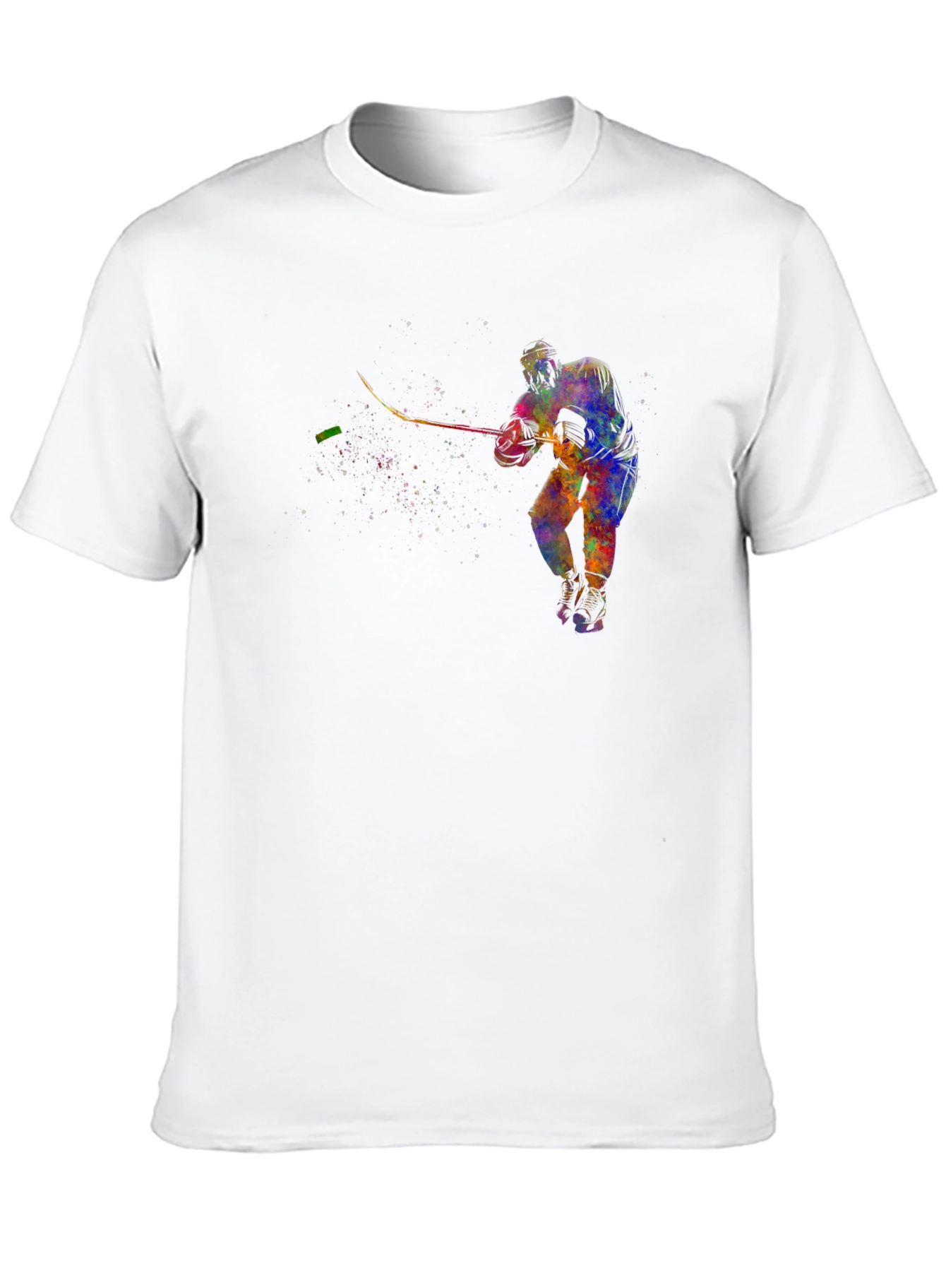 Abstract Hockey Player Graphic T-Shirt
