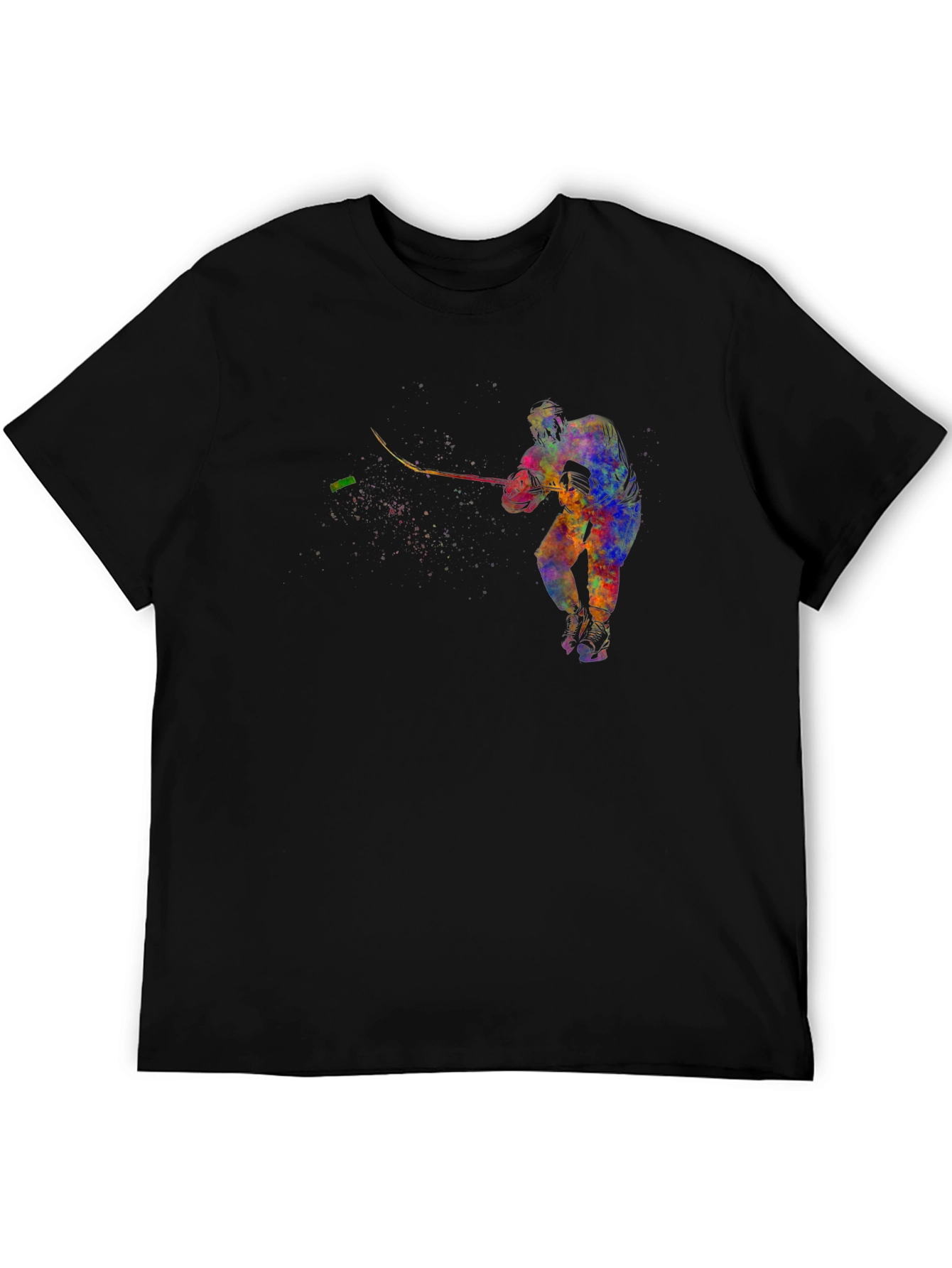 Abstract Hockey Player Graphic T-Shirt