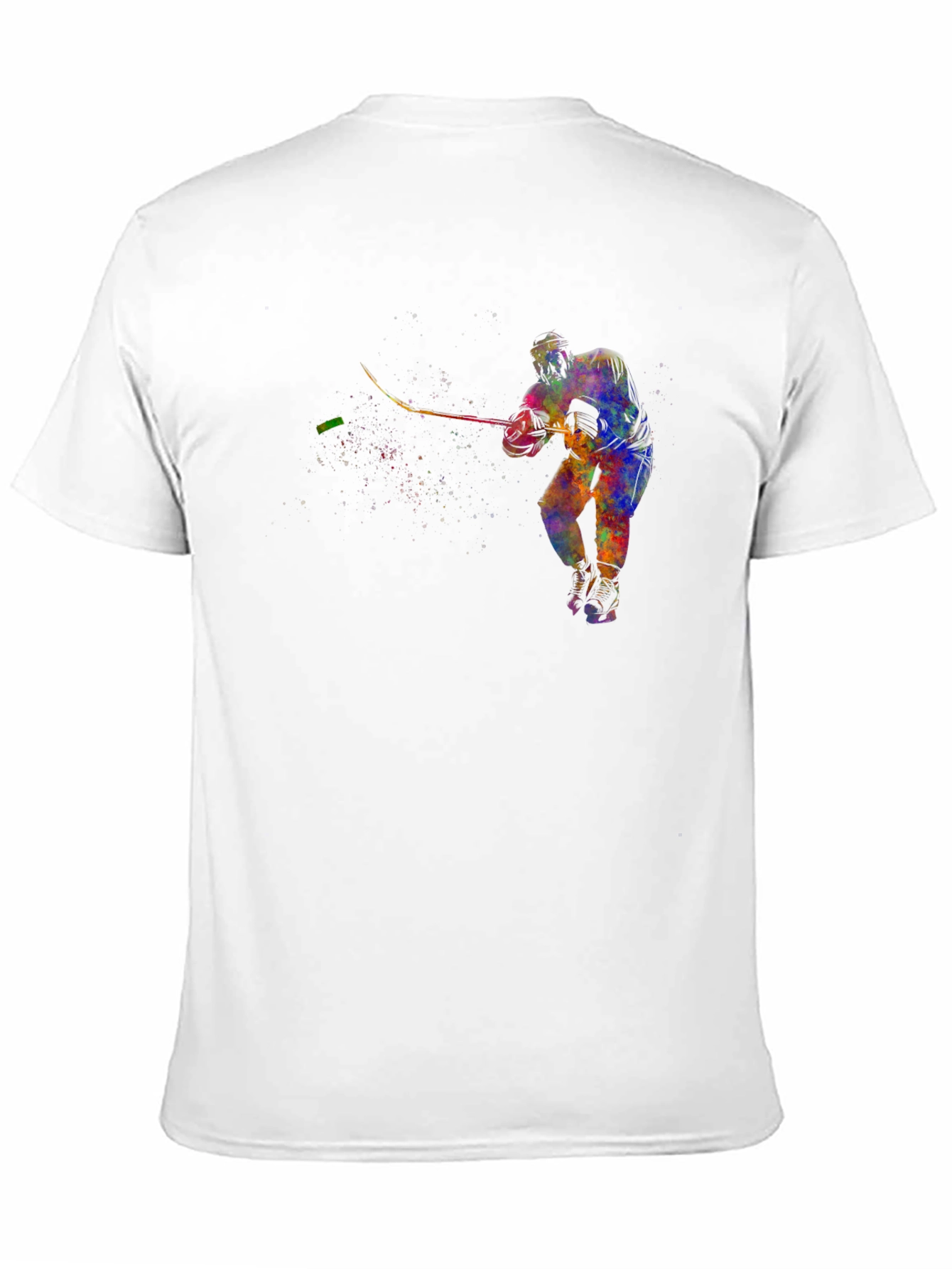 Abstract Hockey Player Graphic T-Shirt