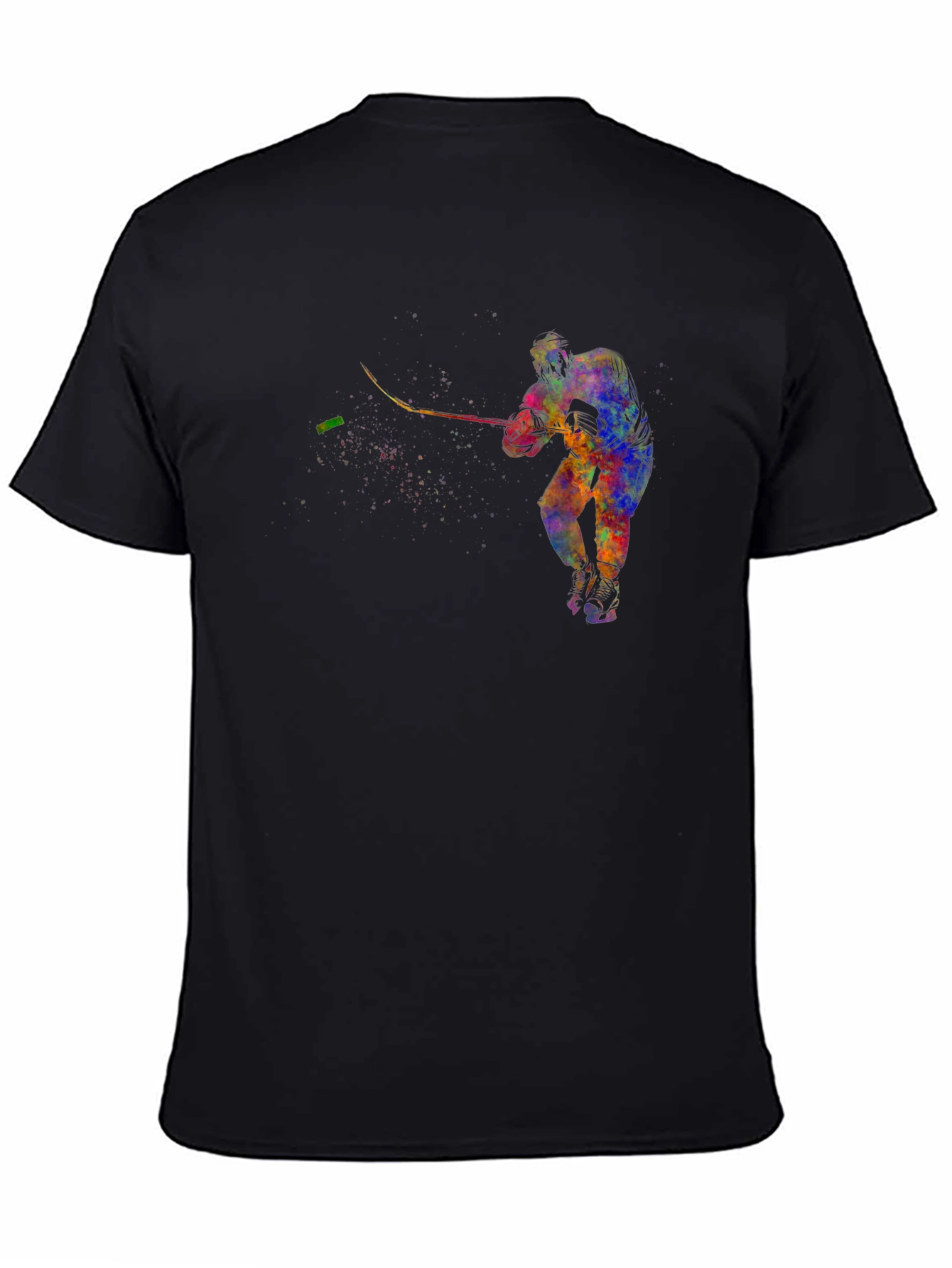 Abstract Hockey Player Graphic T-Shirt