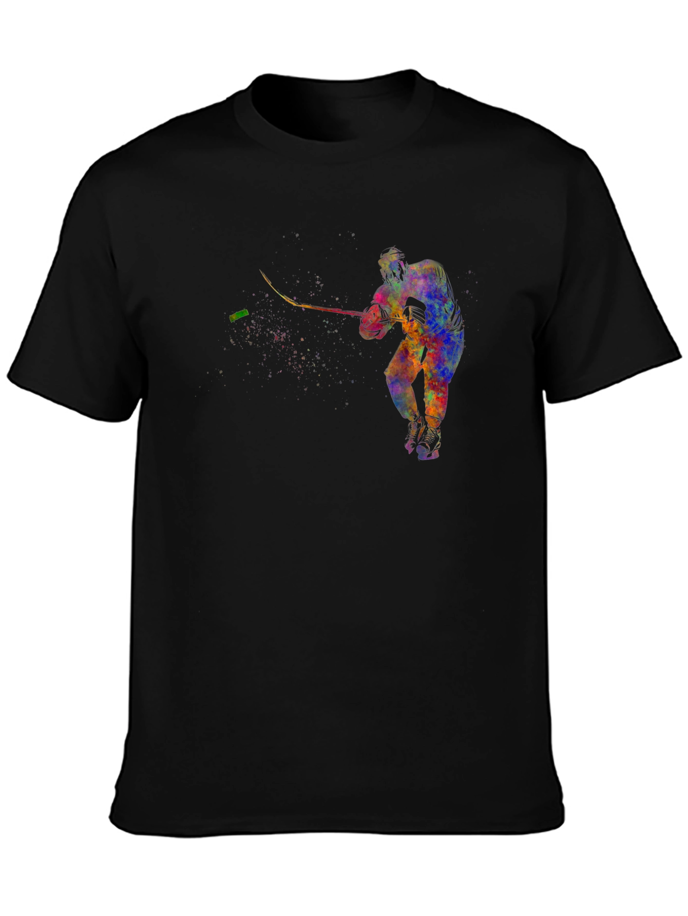 Abstract Hockey Player Graphic T-Shirt