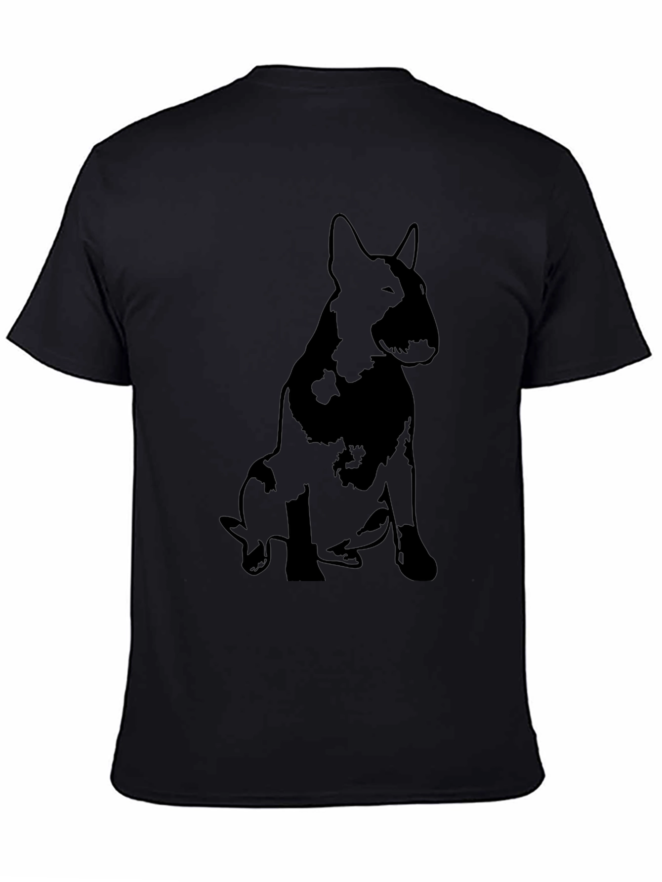 Black Bull Terrier Silhouette Graphic T-Shirt
