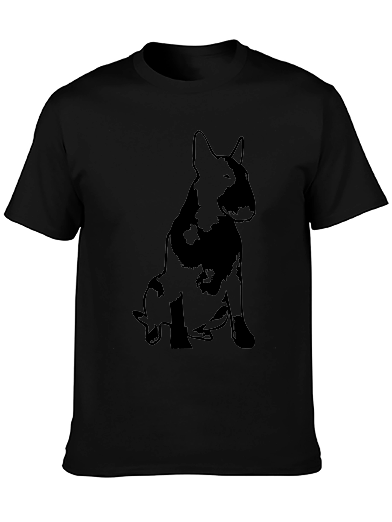 Black Bull Terrier Silhouette Graphic T-Shirt