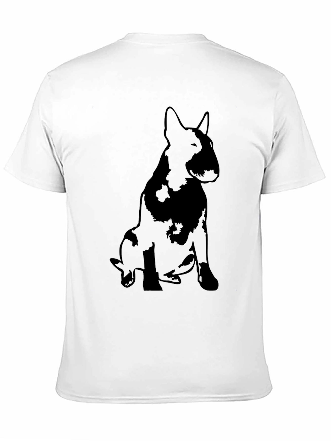 Black Bull Terrier Silhouette Graphic T-Shirt