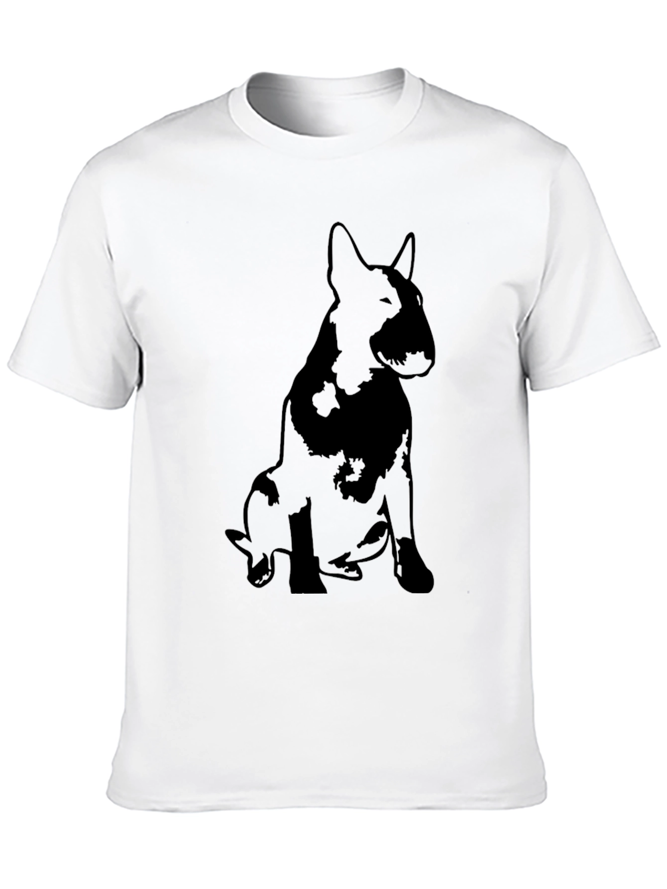 Black Bull Terrier Silhouette Graphic T-Shirt