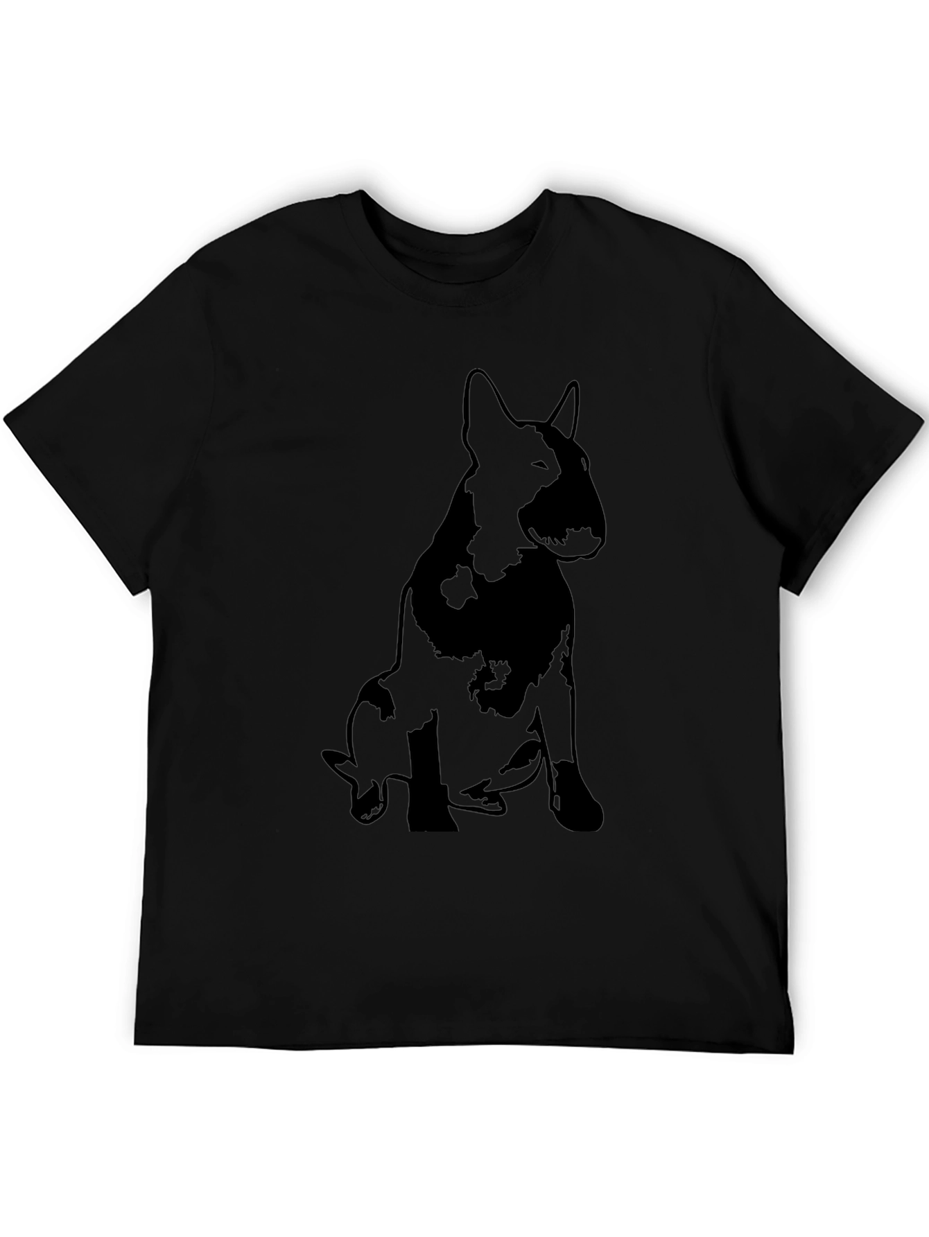 Black Bull Terrier Silhouette Graphic T-Shirt