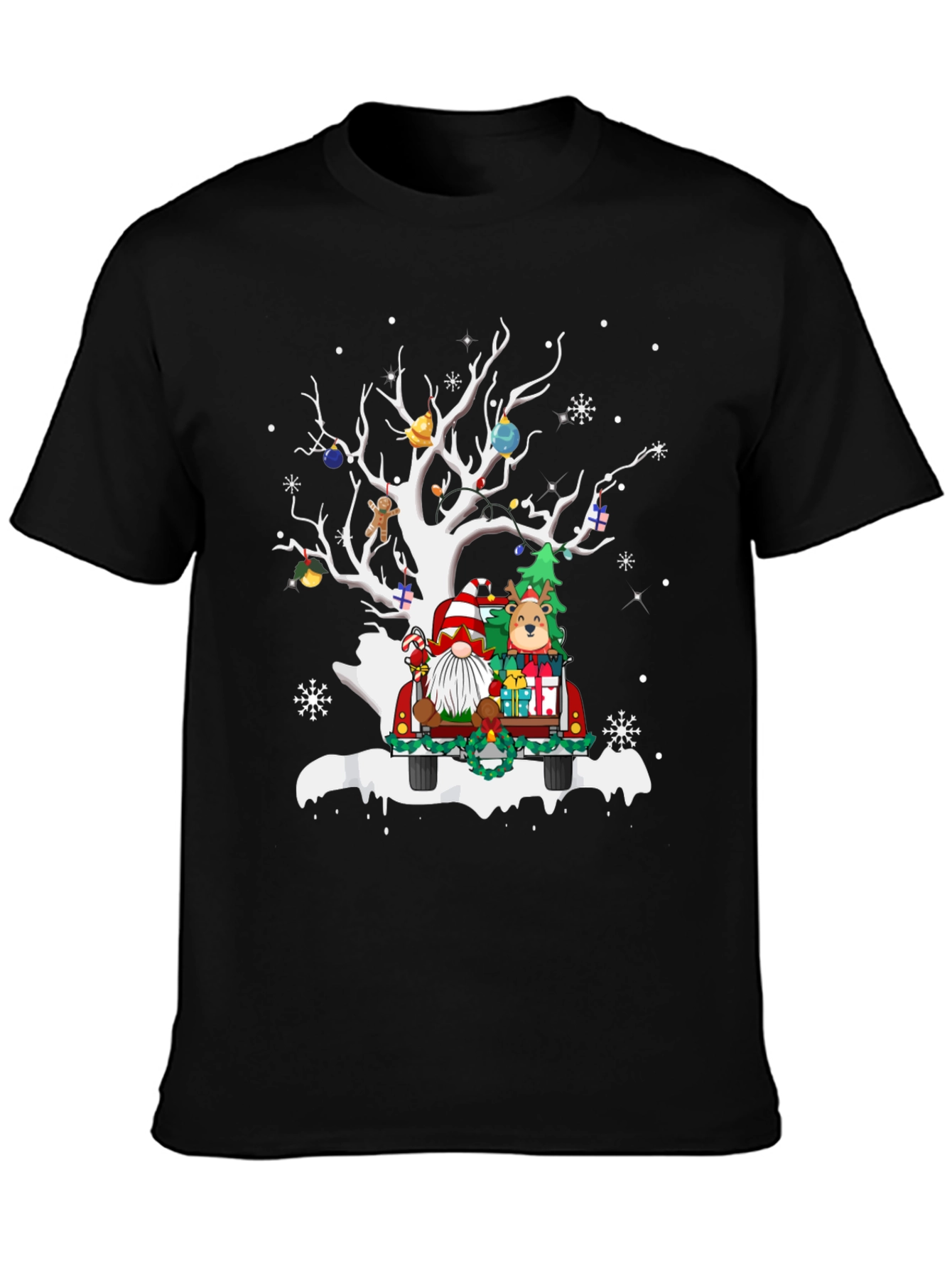 Festive Christmas Tree Truck Graphic Tee