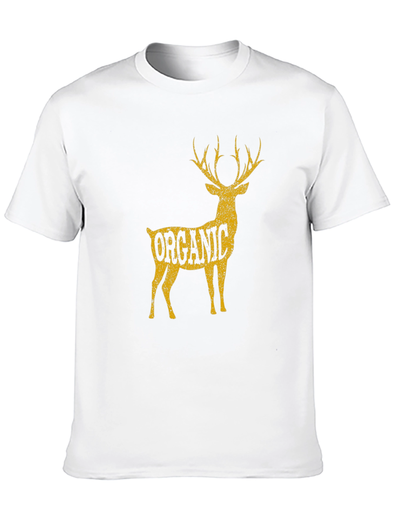Organic Deer Graphic T-Shirt - Black Cotton Tee
