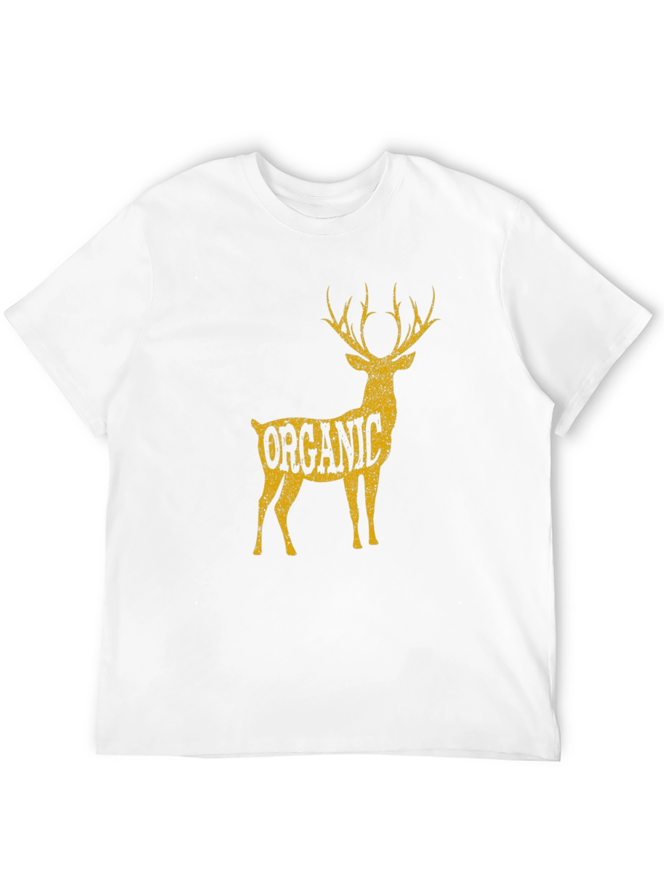 Organic Deer Graphic T-Shirt - Black Cotton Tee