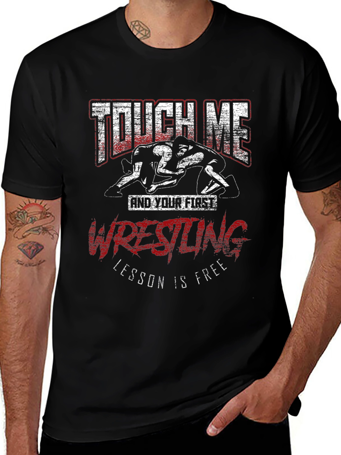 Touch Me Wrestling T-Shirt - Funny Graphic Tee