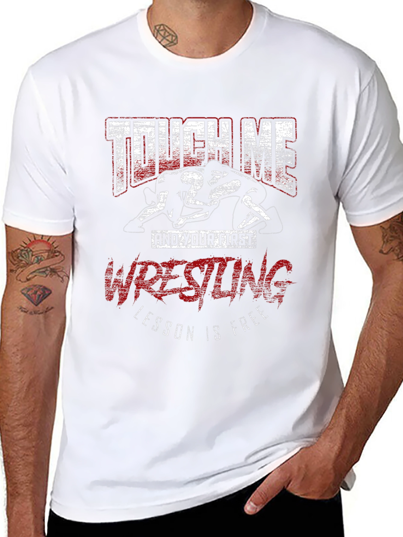 Touch Me Wrestling T-Shirt - Funny Graphic Tee