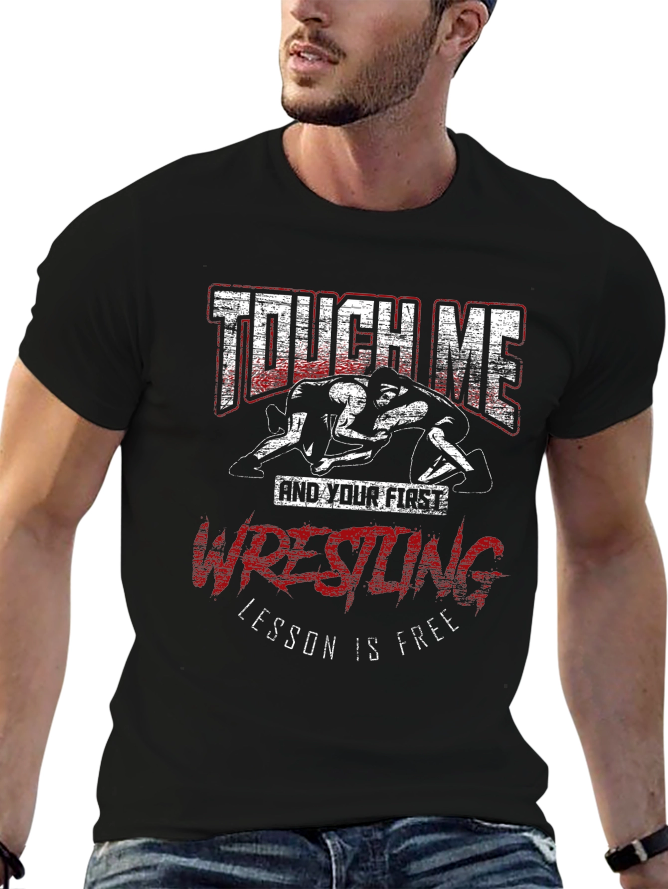 Touch Me Wrestling T-Shirt - Funny Graphic Tee