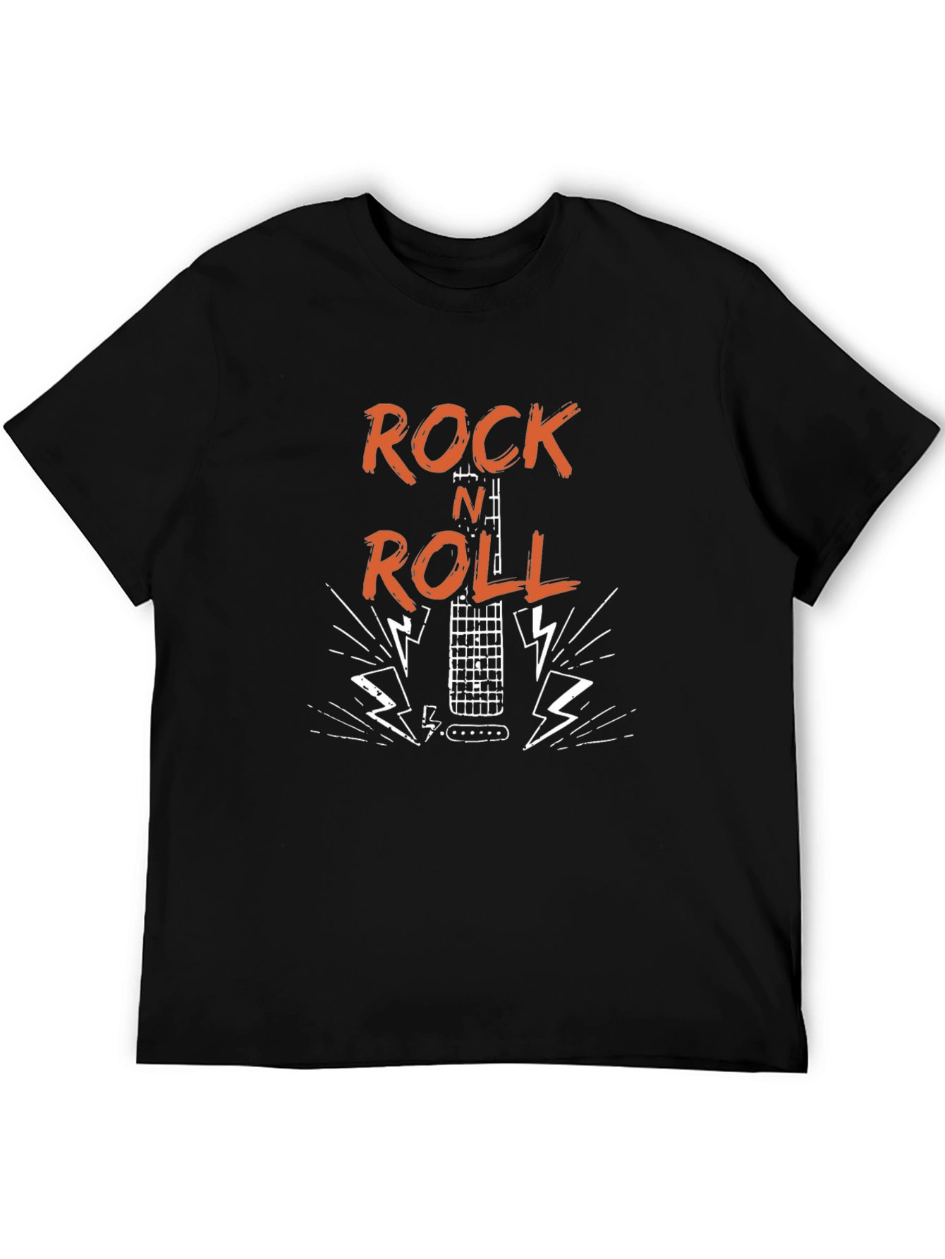 Rock N Roll Guitar Graphic T-Shirt - Black