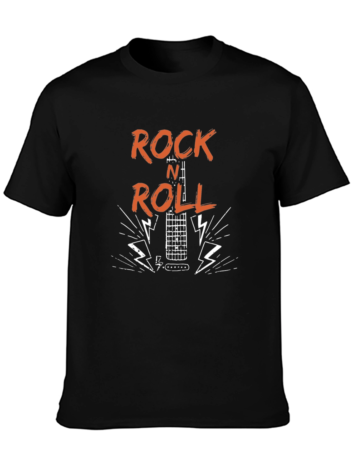 Rock N Roll Guitar Graphic T-Shirt - Black