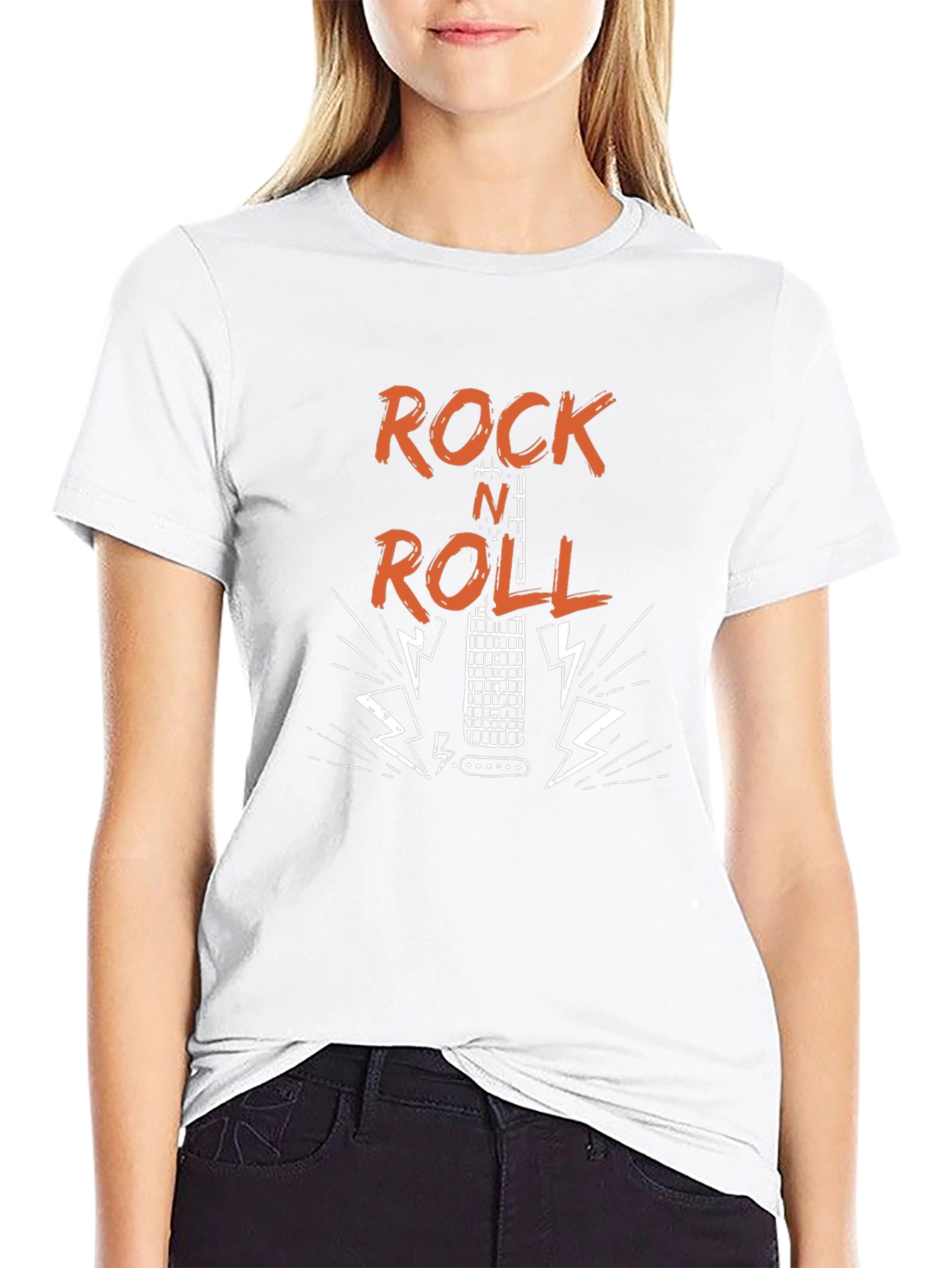 Rock N Roll Guitar Graphic T-Shirt - Black