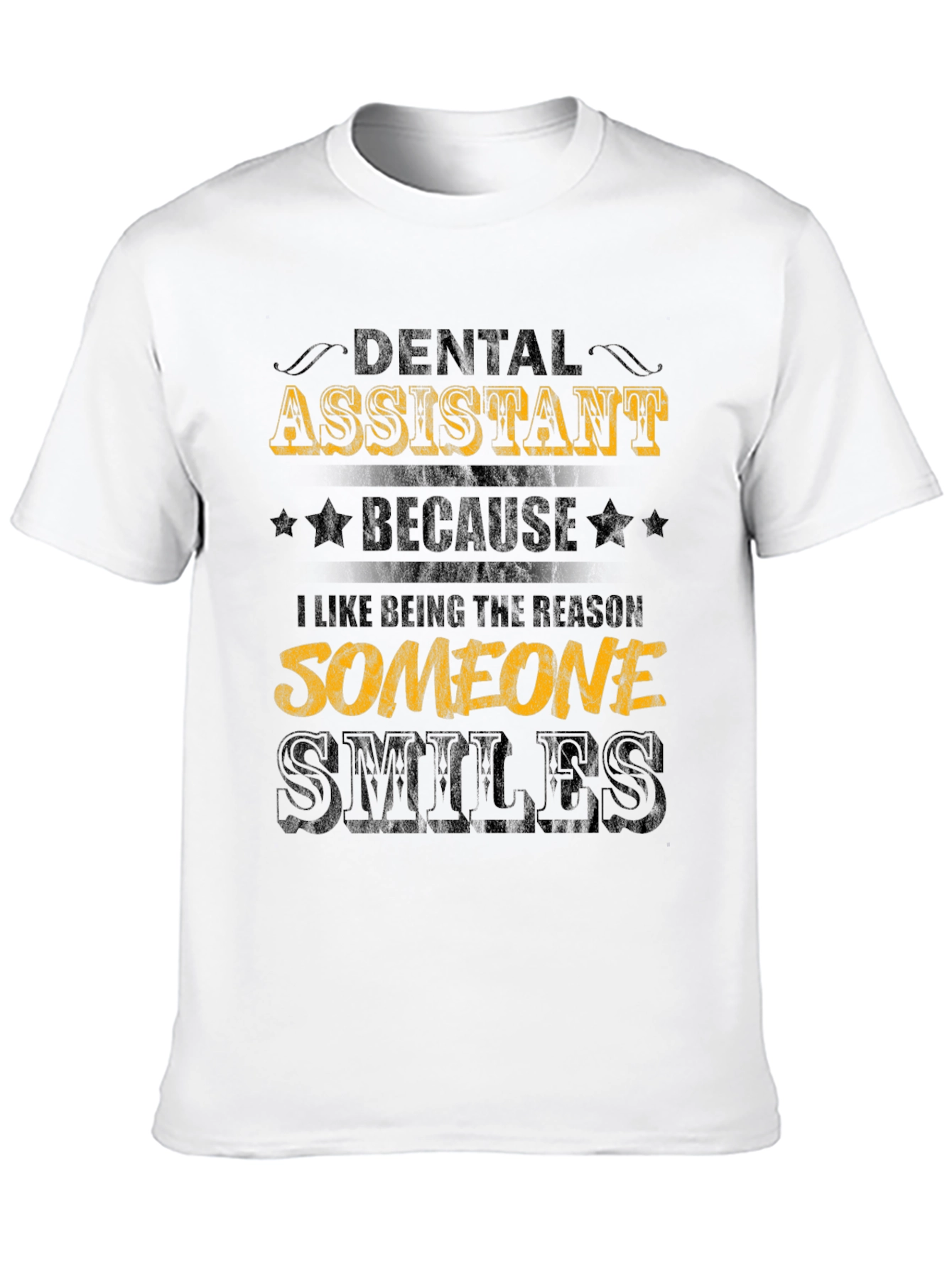 Dental Assistant Smiles Black Graphic Tee