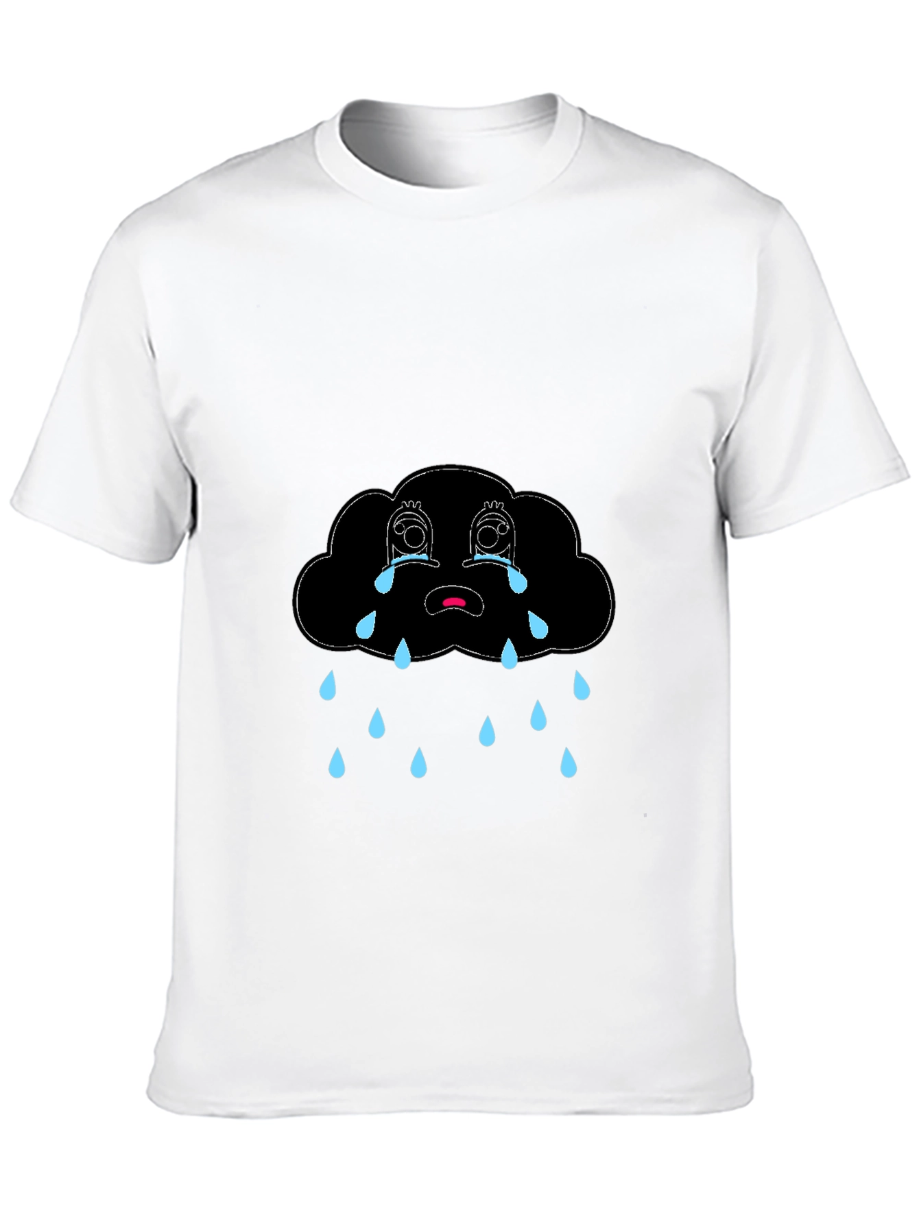 Sad Cloud Graphic Black T-Shirt
