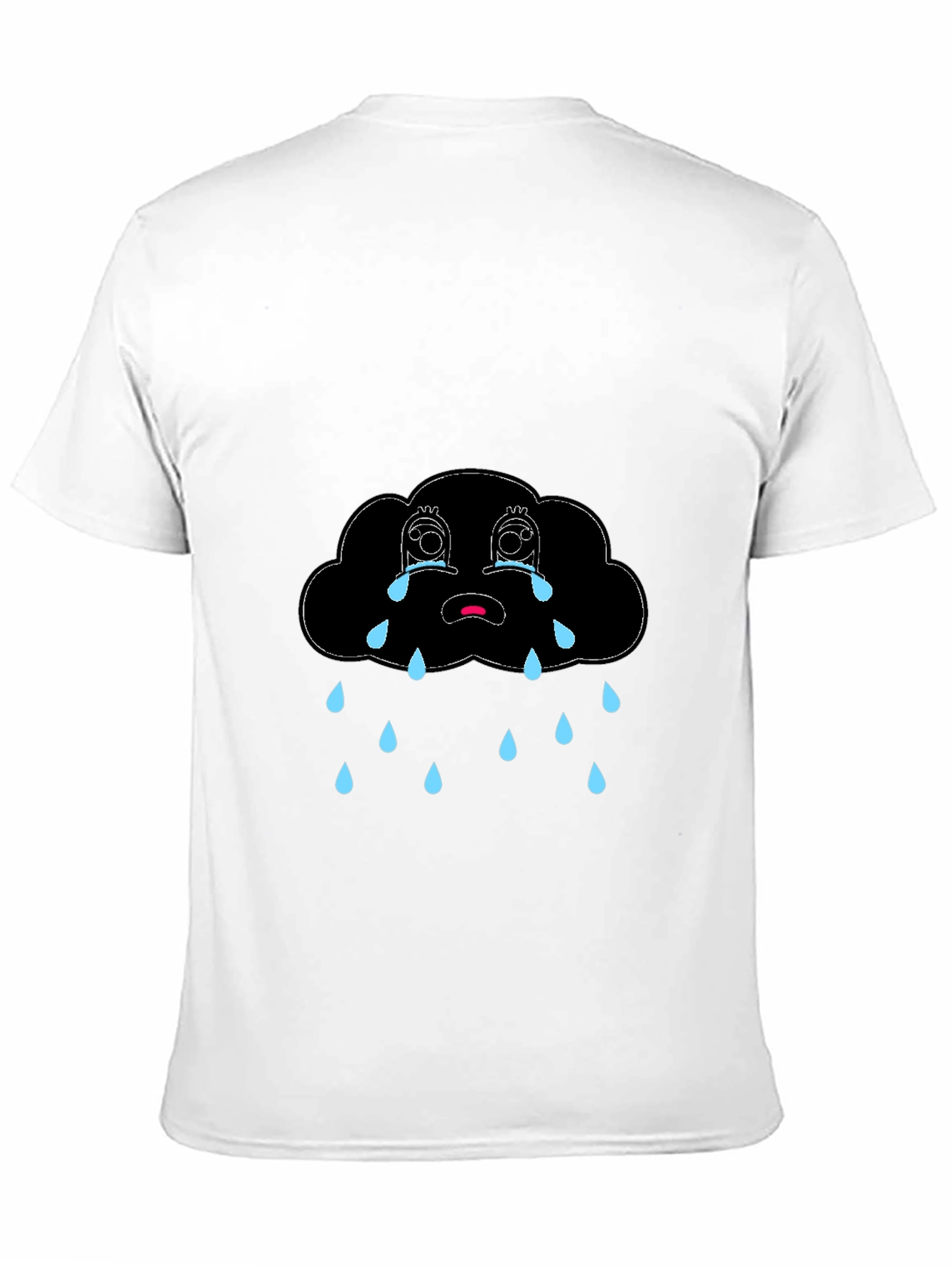 Sad Cloud Graphic Black T-Shirt