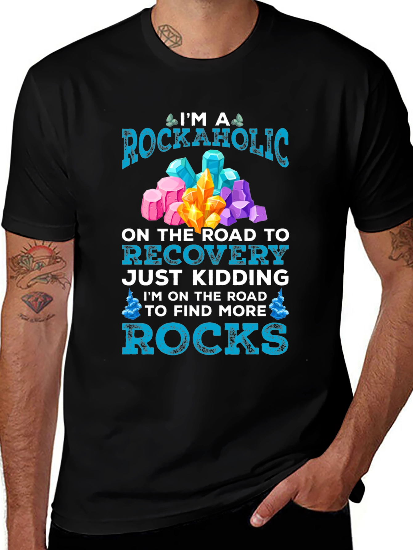 Rockaholic T-Shirt - Crystals & Mineral Lover Tee