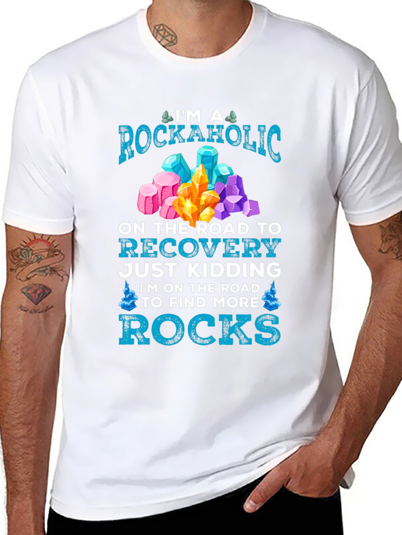 Rockaholic T-Shirt - Crystals & Mineral Lover Tee