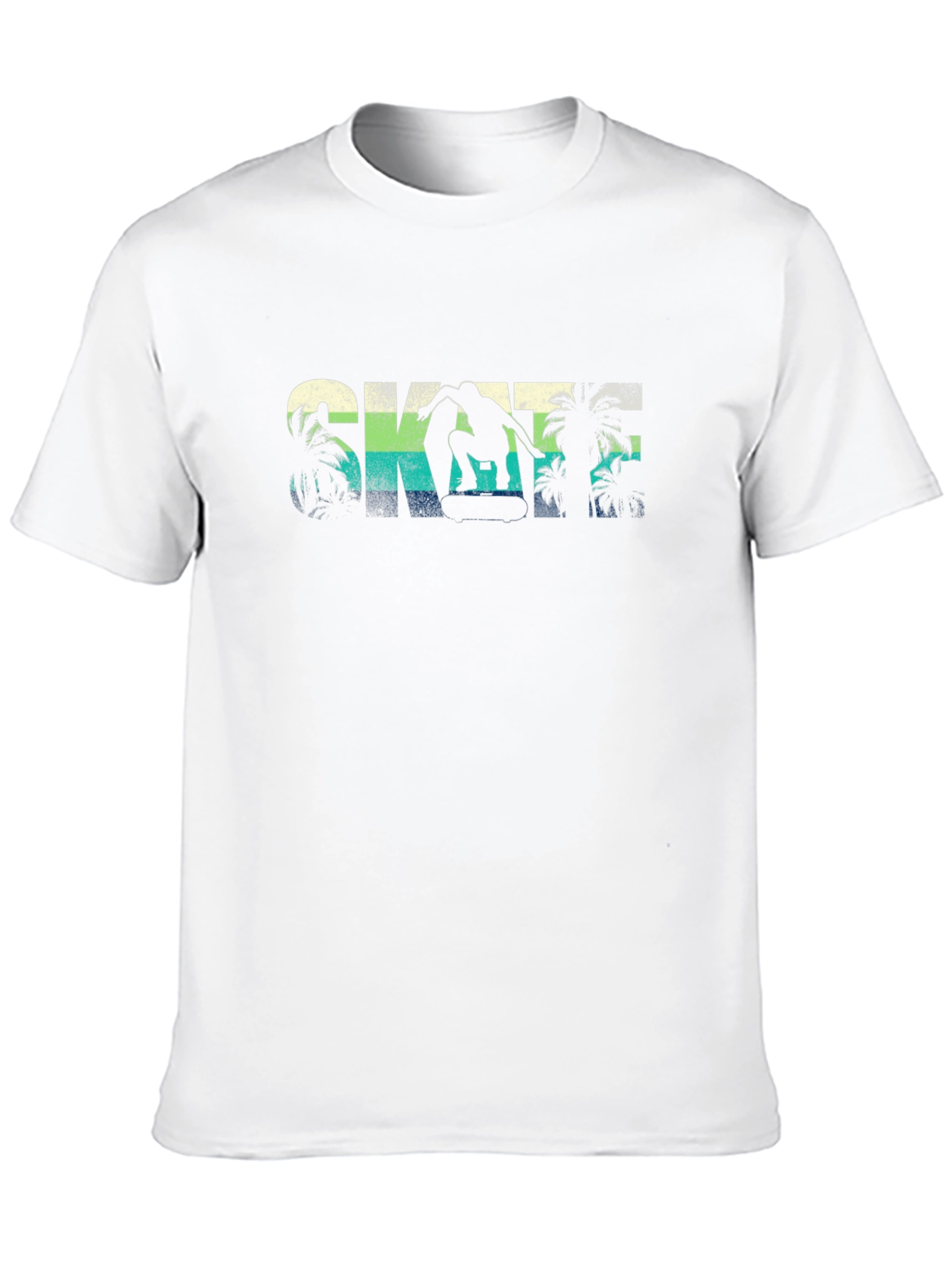 Skateboarding Tee - Retro Palm Design