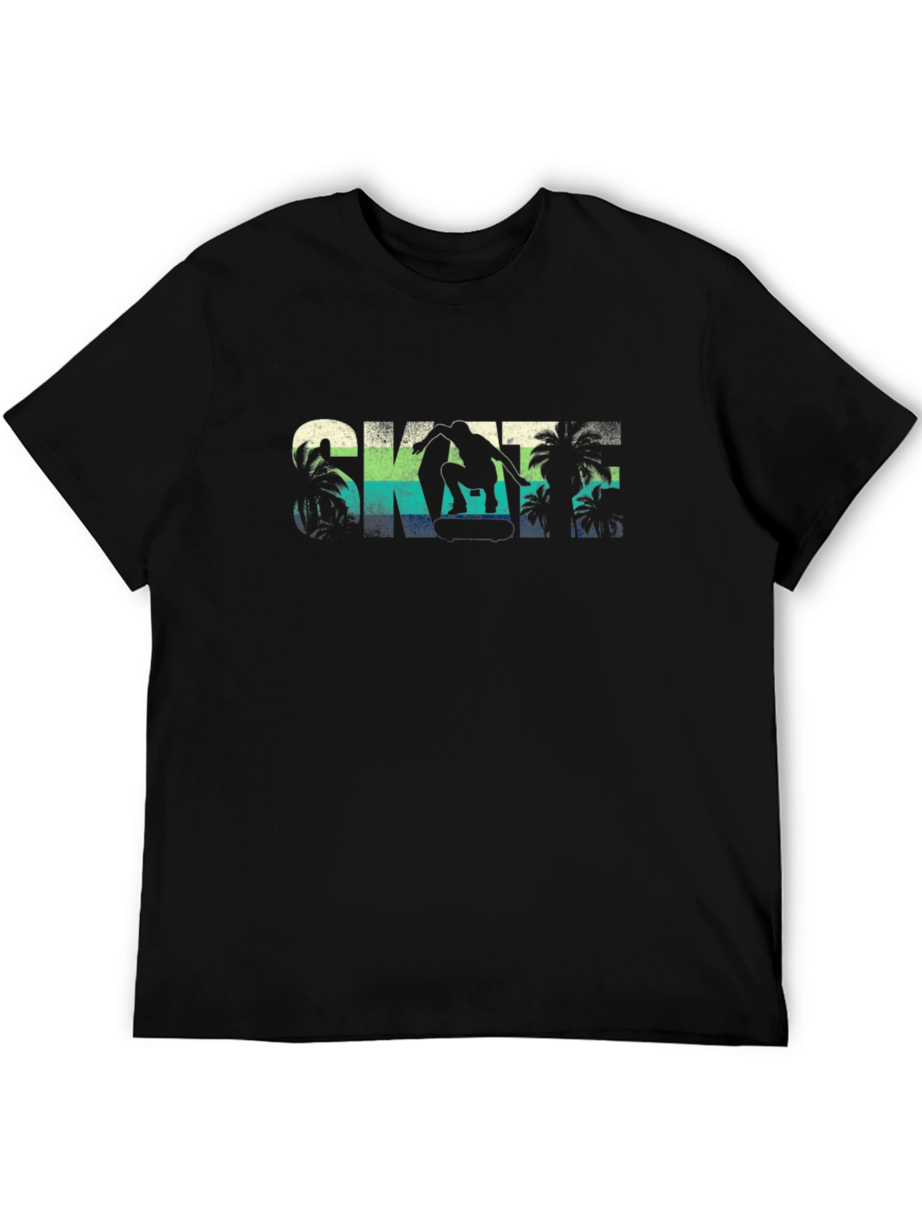 Skateboarding Tee - Retro Palm Design