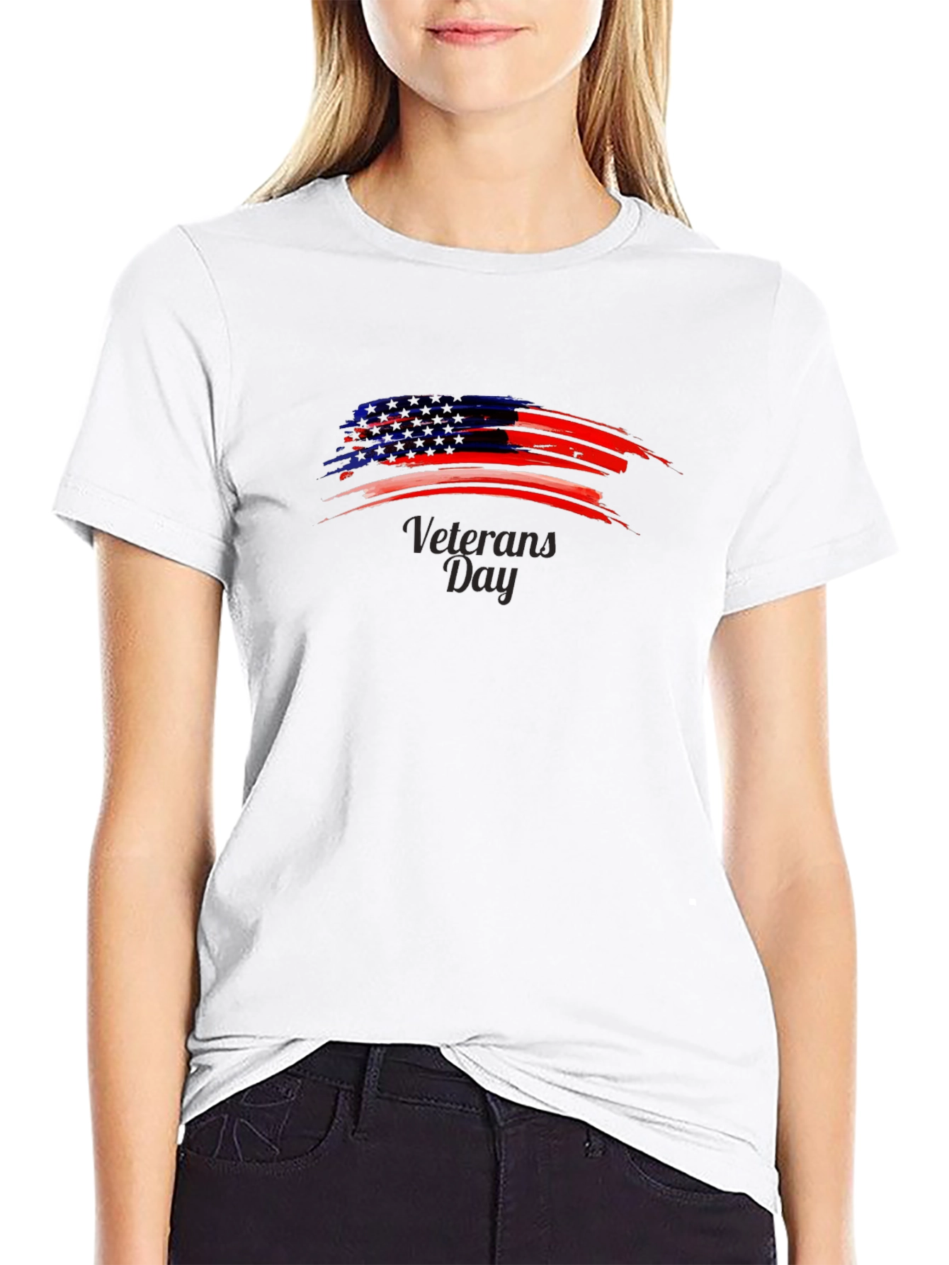 Veterans Day T-Shirt - American Flag Design