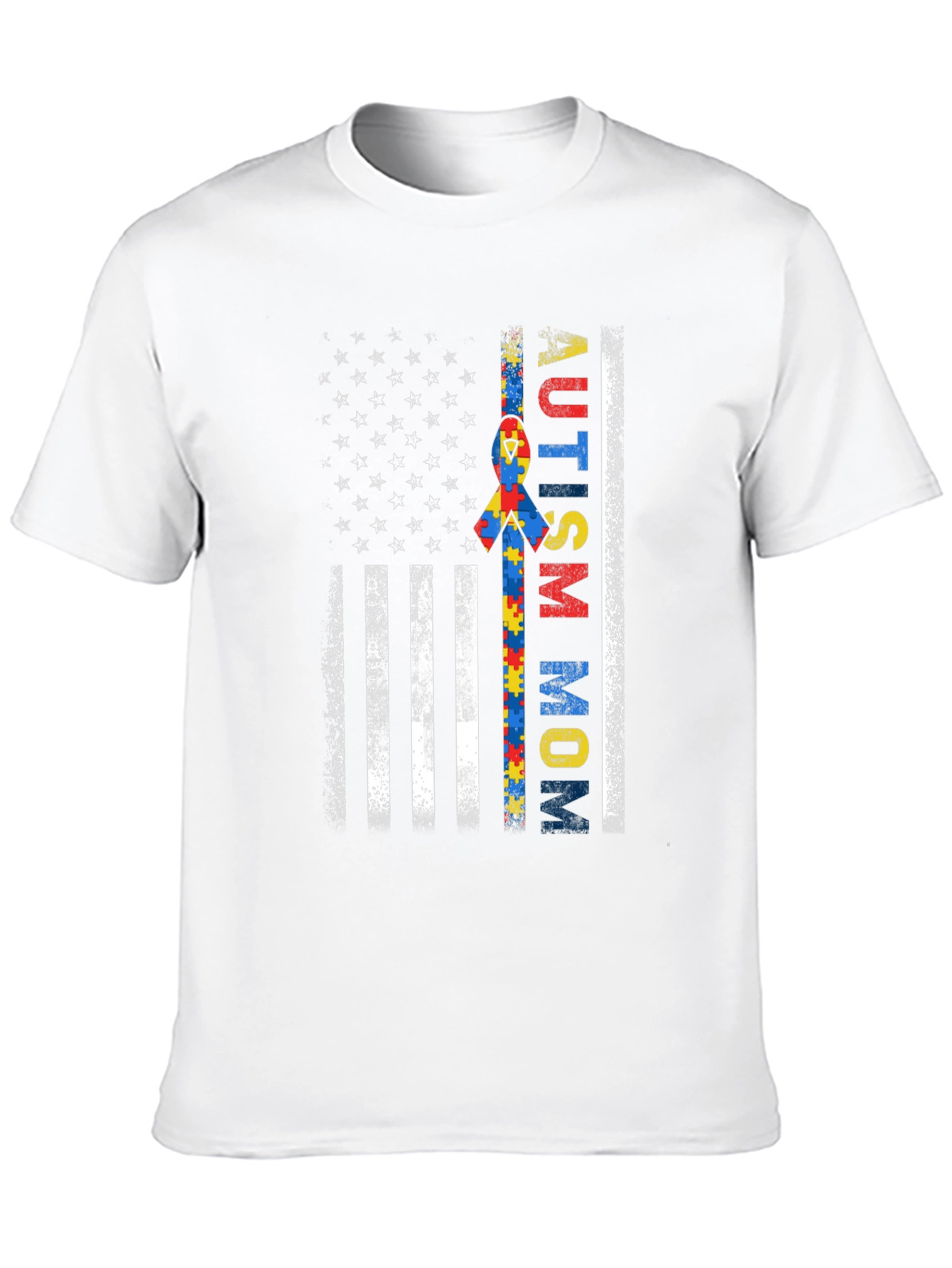Autism Mom US Flag T-Shirt