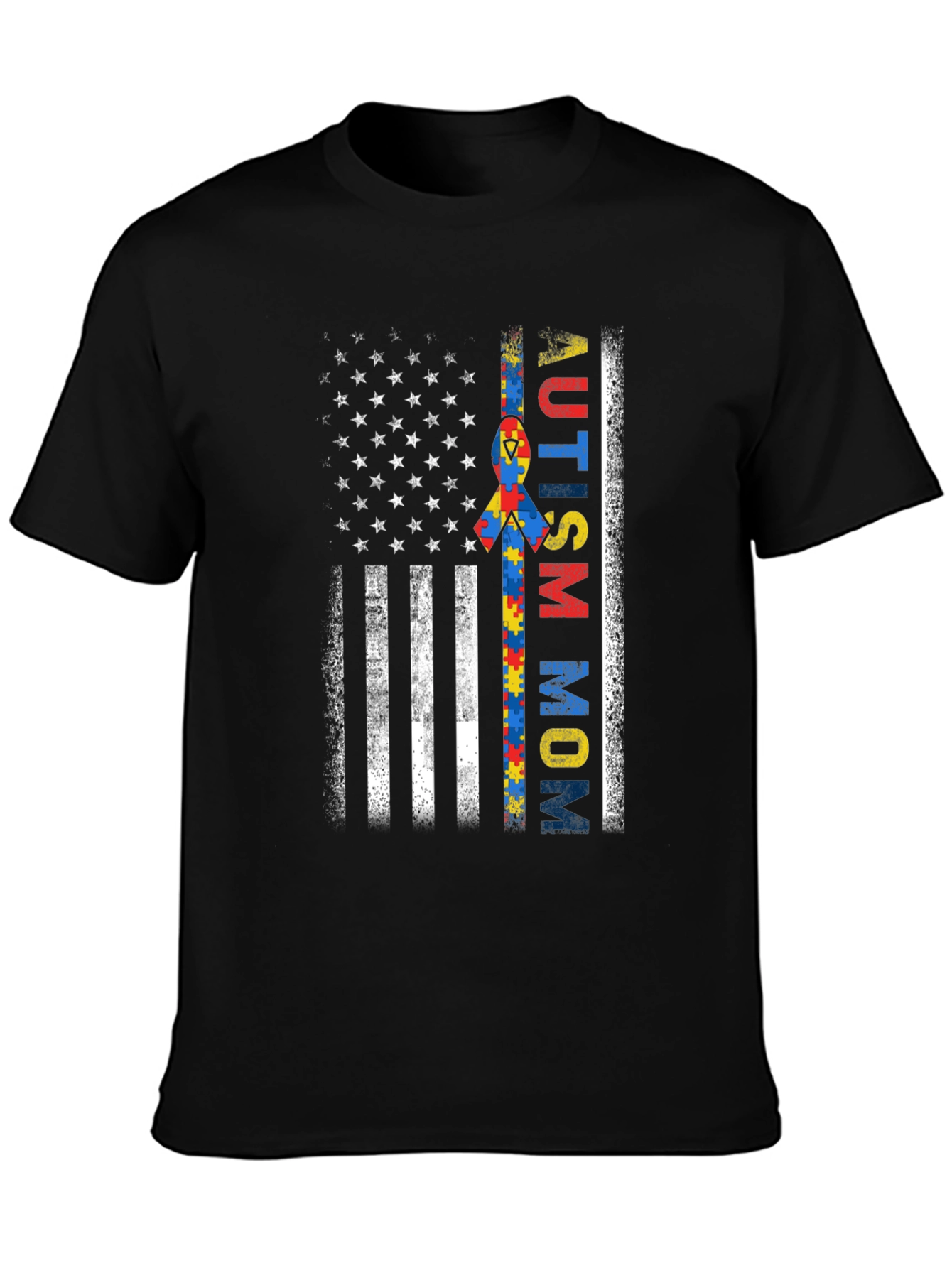 Autism Mom US Flag T-Shirt