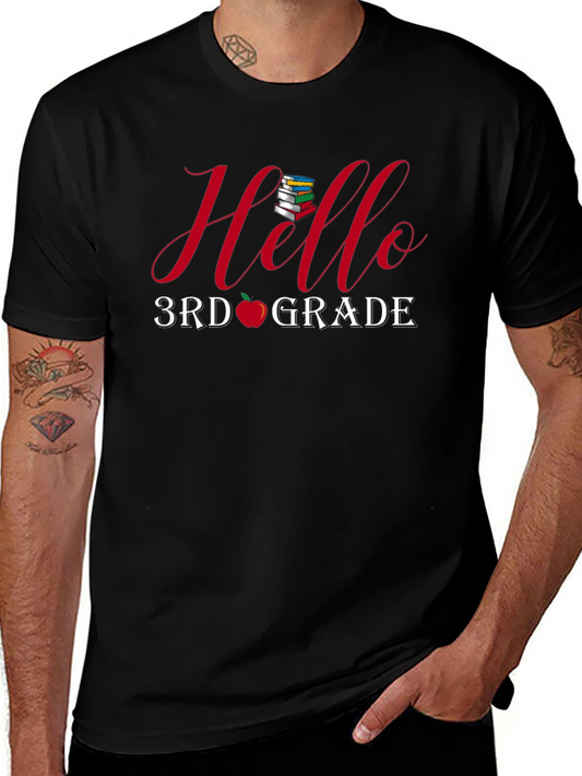 Hello 3rd Grade T-Shirt Back to School Teacher Student Tee