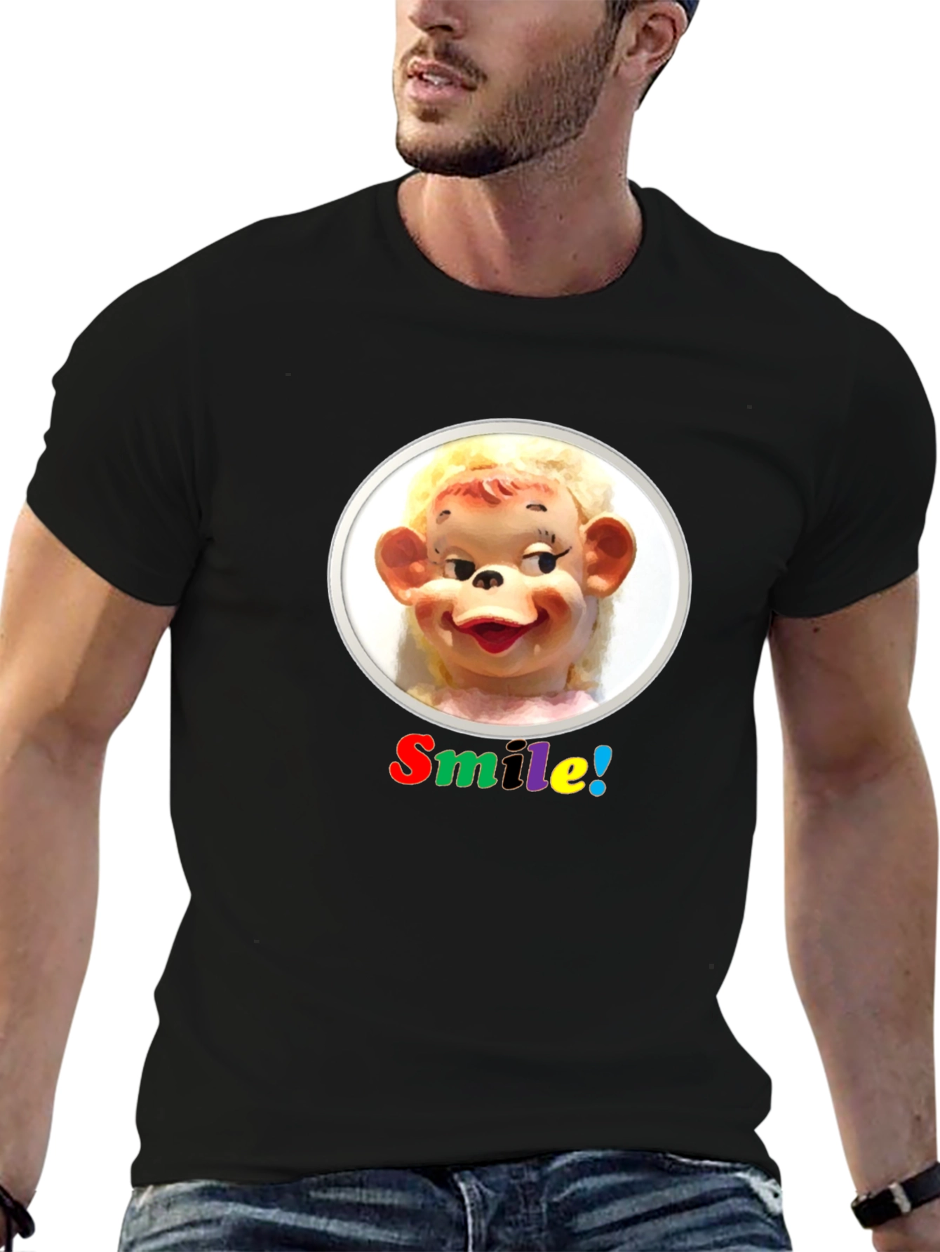 Smile! Graphic Tee - Quirky Retro Design