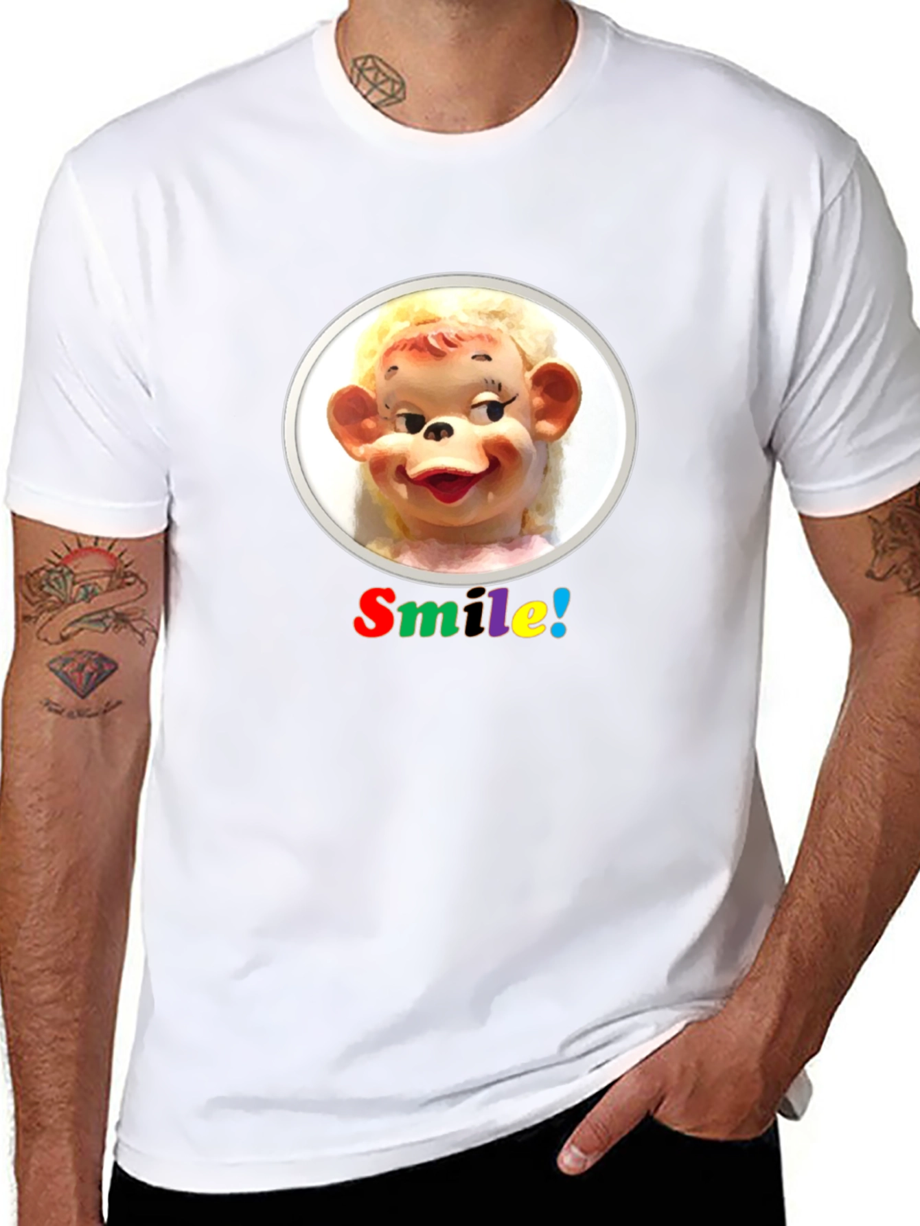 Smile! Graphic Tee - Quirky Retro Design