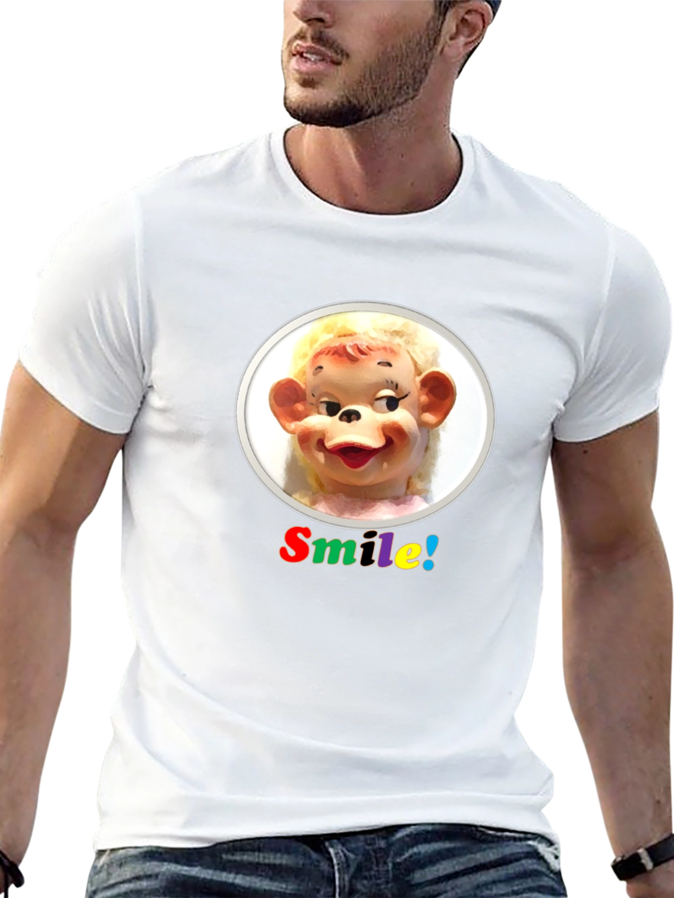 Smile! Graphic Tee - Quirky Retro Design