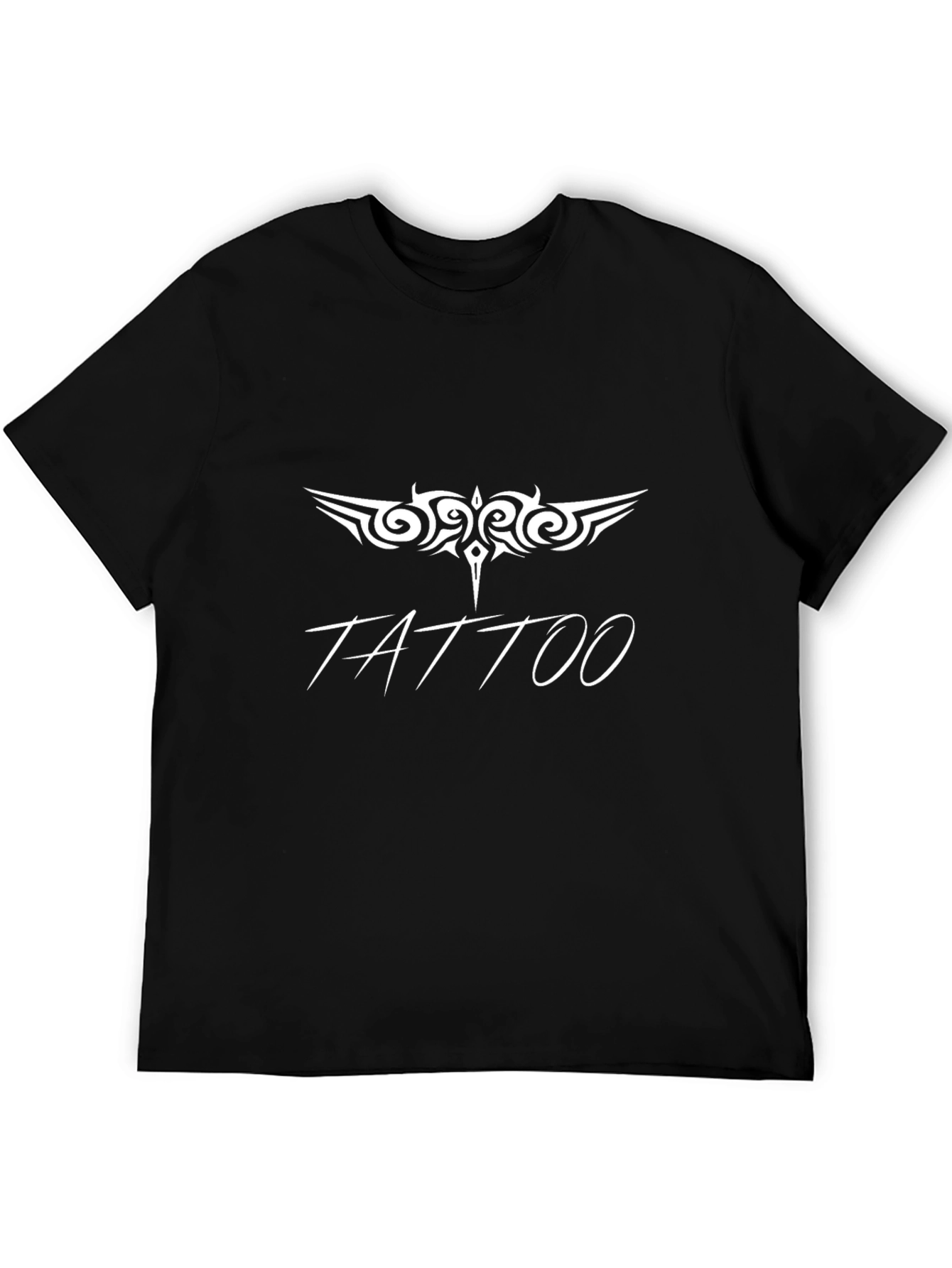 Tattoo Design Black Cotton T-Shirt