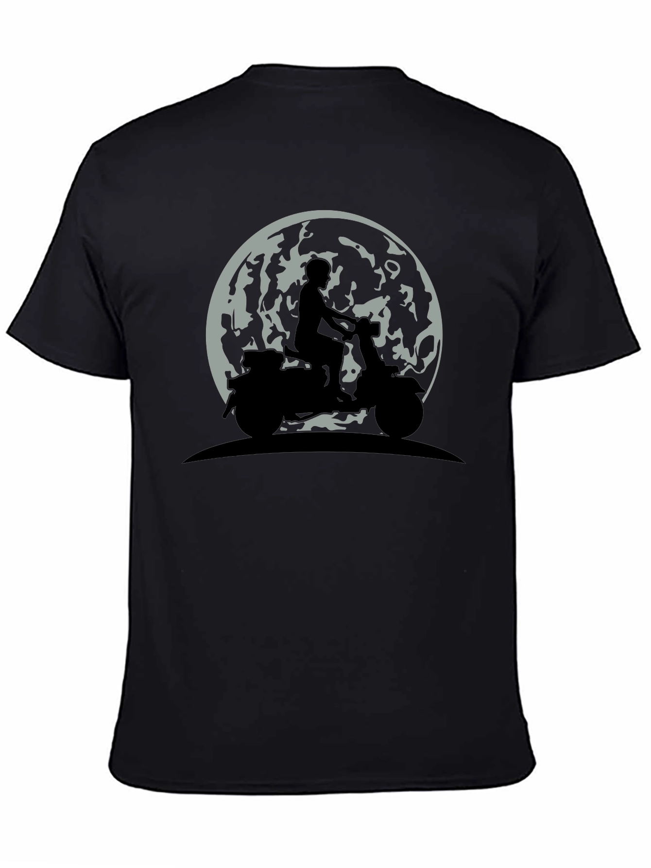 Moon Rider Graphic Tee - Black Cotton T-Shirt