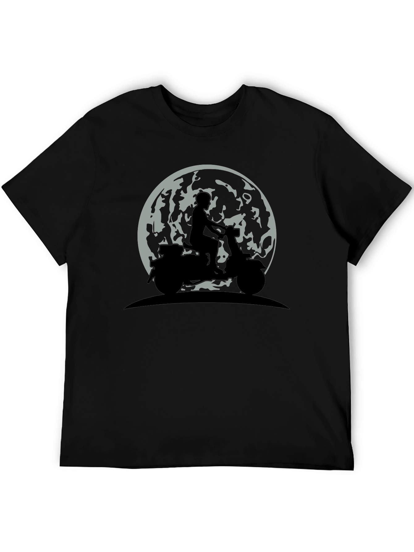 Moon Rider Graphic Tee - Black Cotton T-Shirt