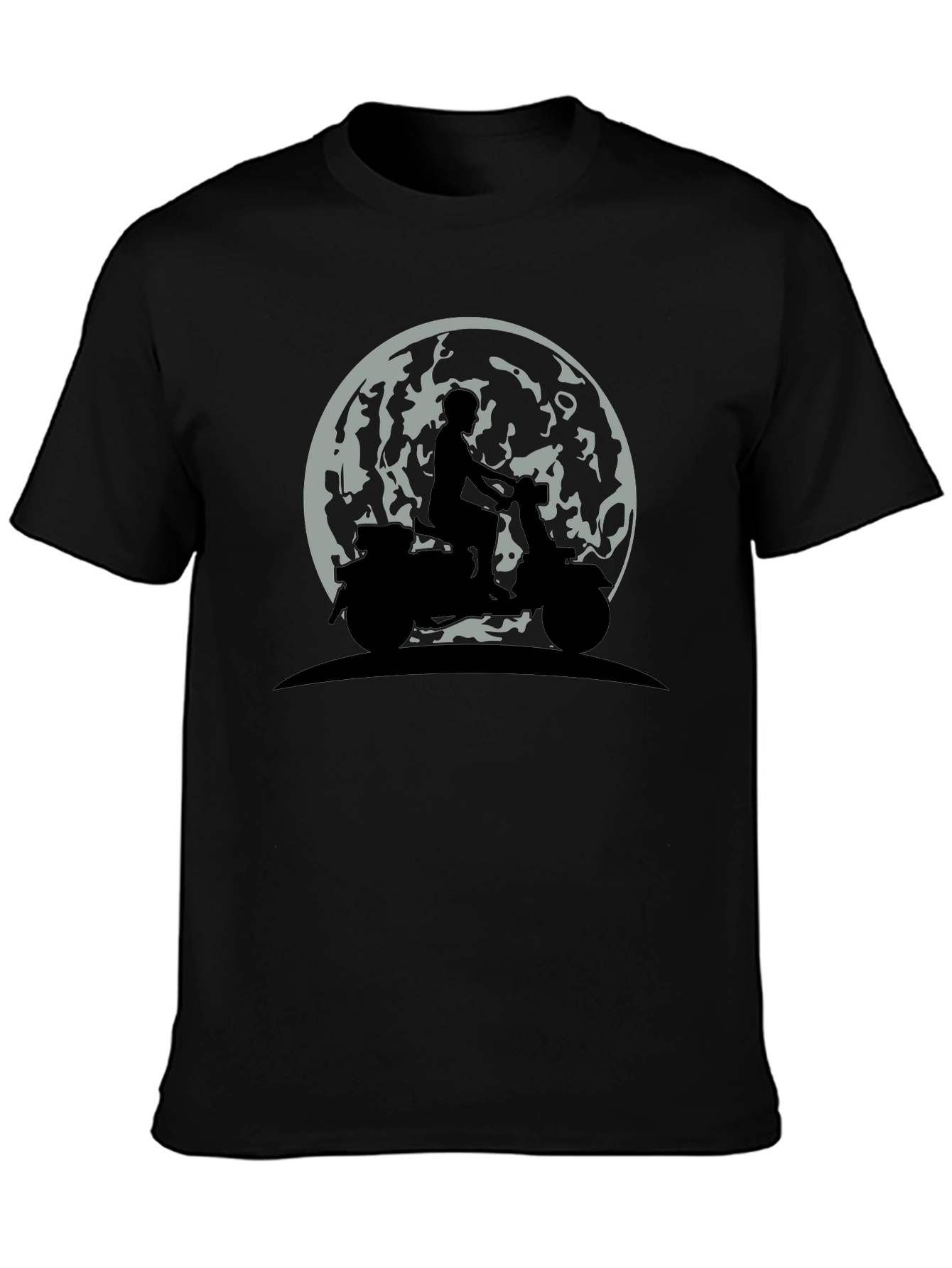 Moon Rider Graphic Tee - Black Cotton T-Shirt