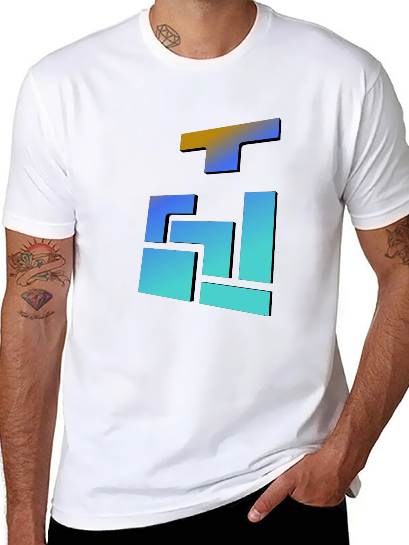 Abstract Gradient Block T-Shirt