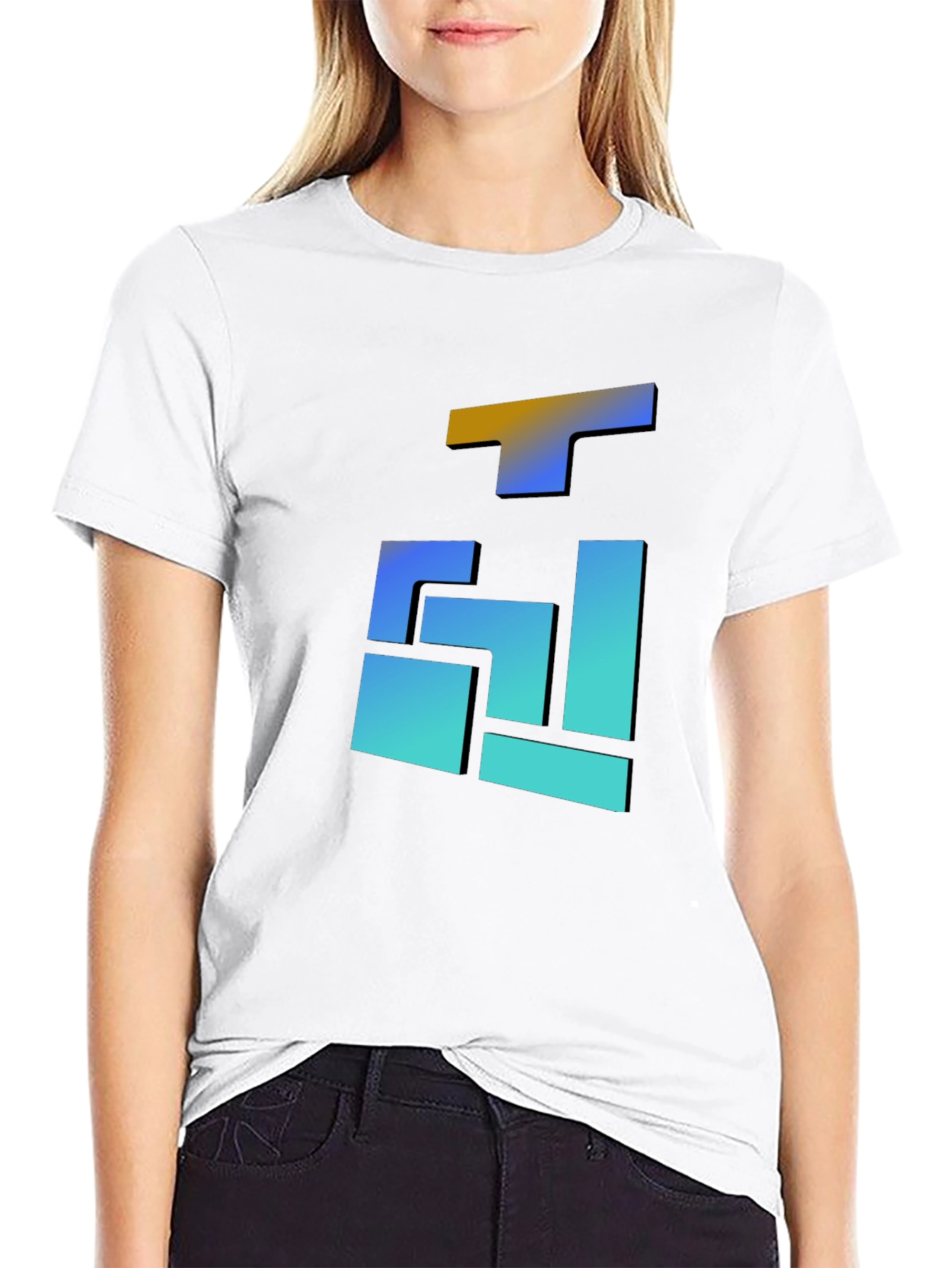 Abstract Gradient Block T-Shirt