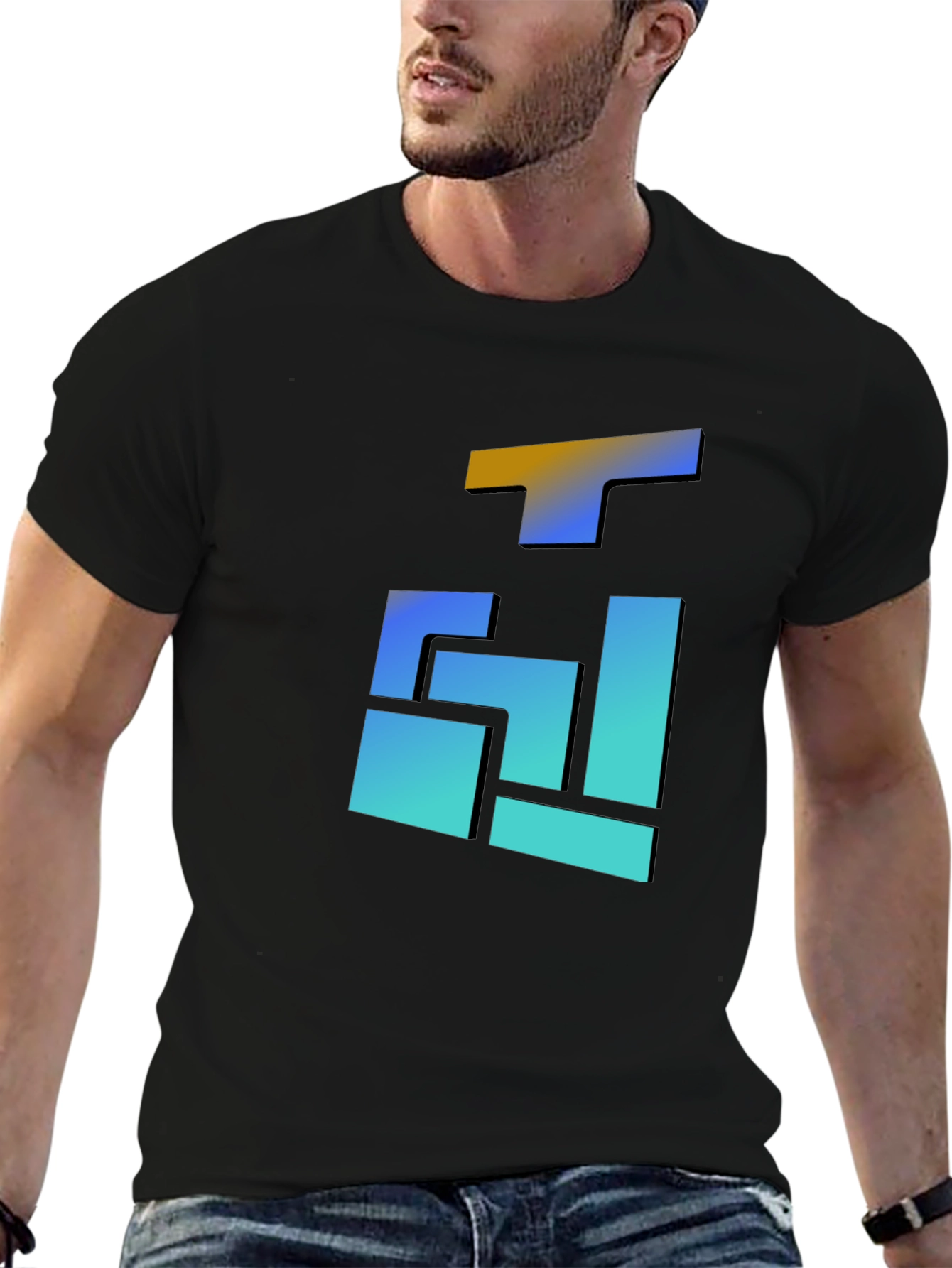 Abstract Gradient Block T-Shirt