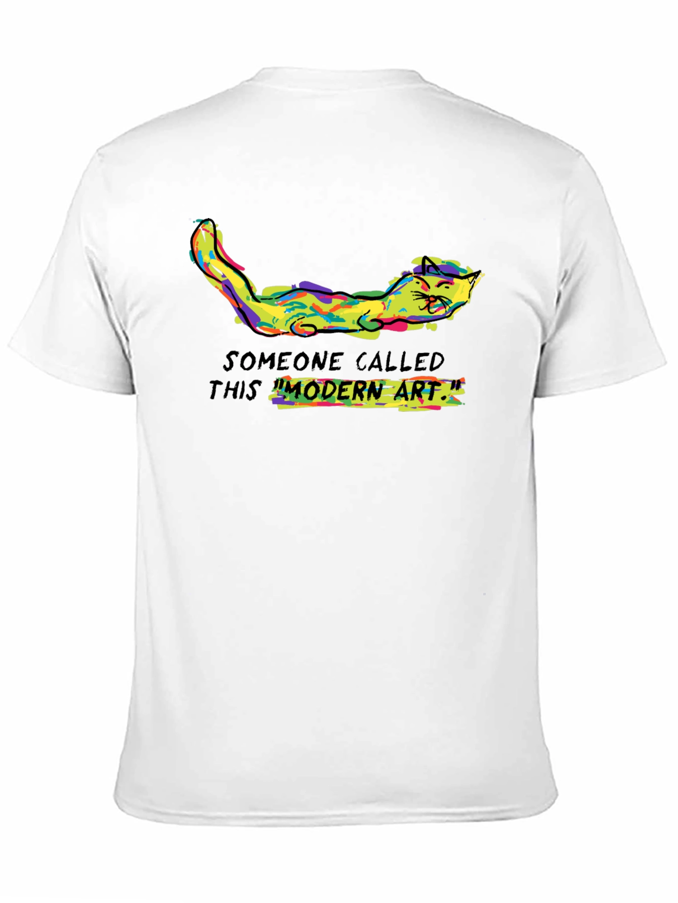 Modern Art Cat Tee - Funny Graphic T-Shirt